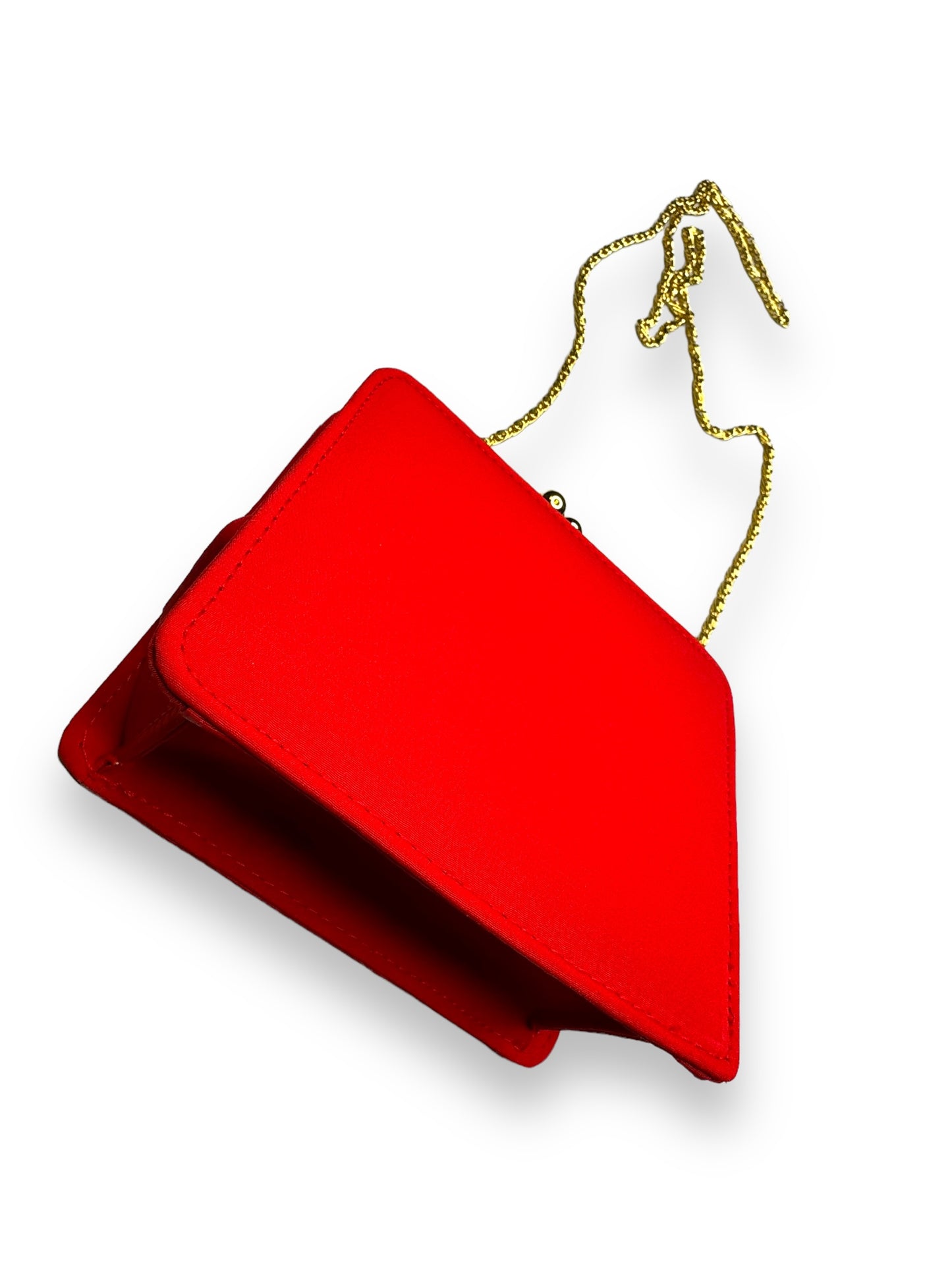 1980s Eximious Of London Red Kiss Lock Bag