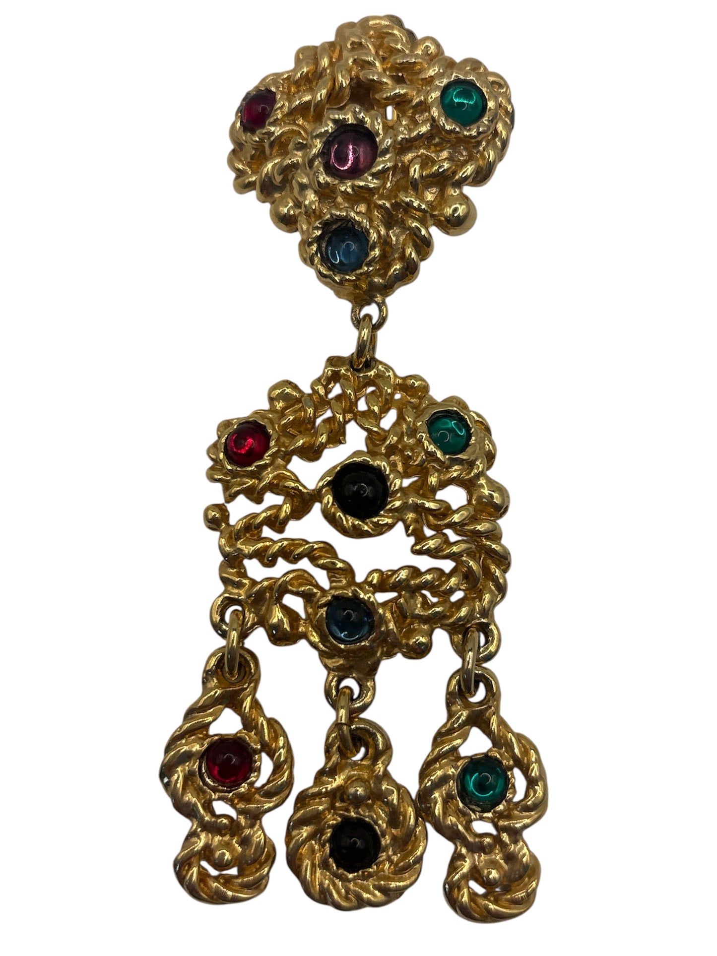 1980s Brutalist Glamour Chabon Earrings (Clip)