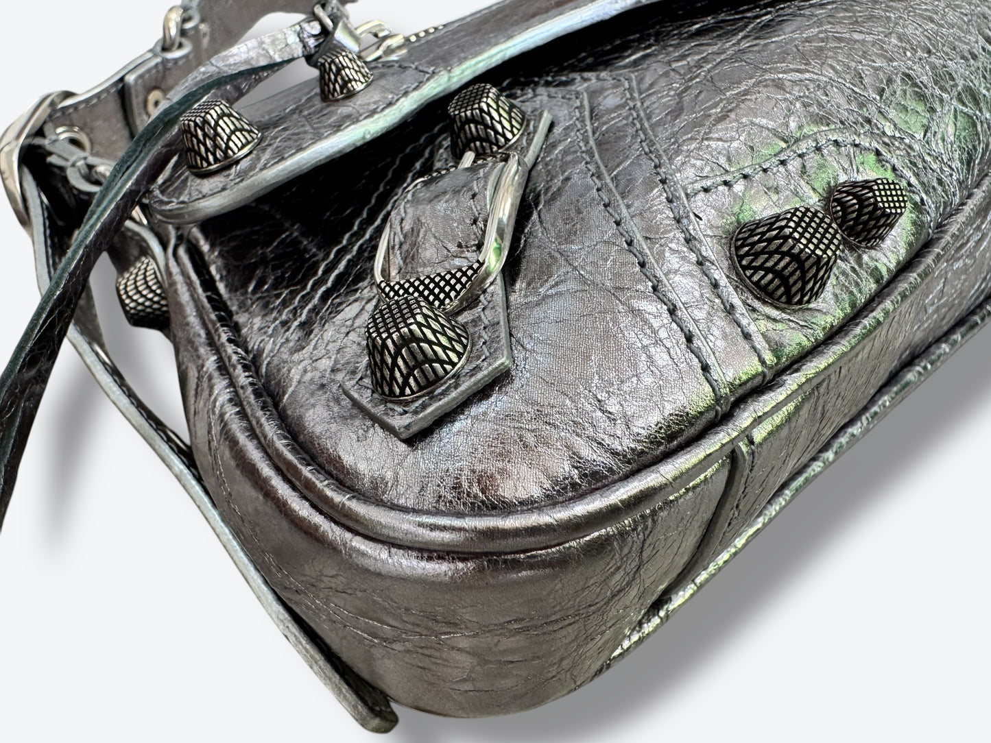 Balenciaga 2024 La Cagole Sliver Sling Shoulder Bag (771640 8103N643888)