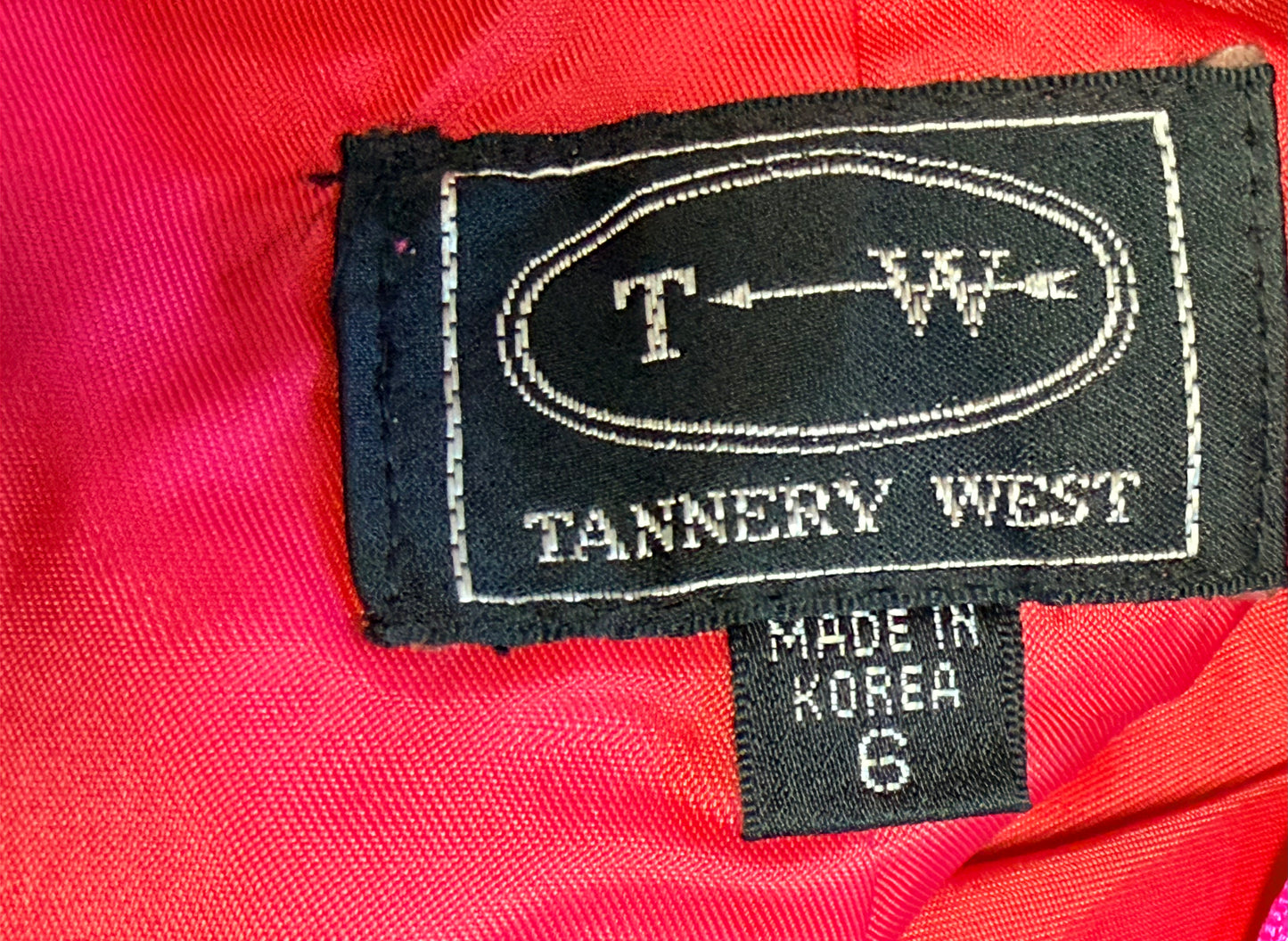 1990s Tannery West Fuchsia Leather Skirt