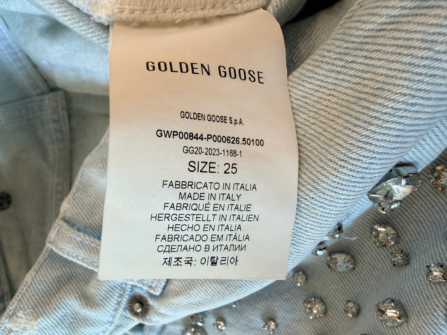 Golden Goose “Kim” Jeans with Cabochon Crystals