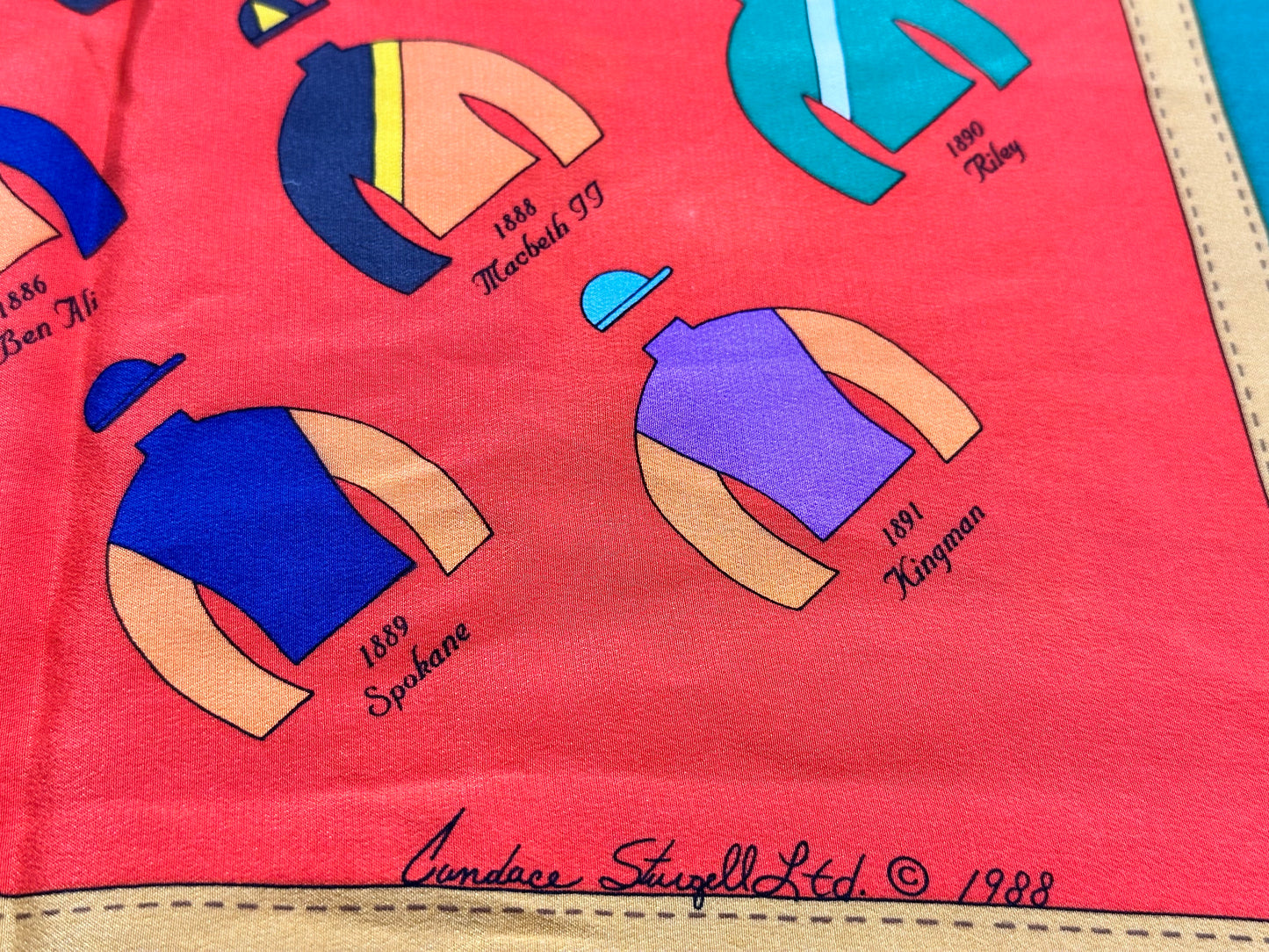 1988 Kentucky Derby Winners 32” x 32” Silk Scarf