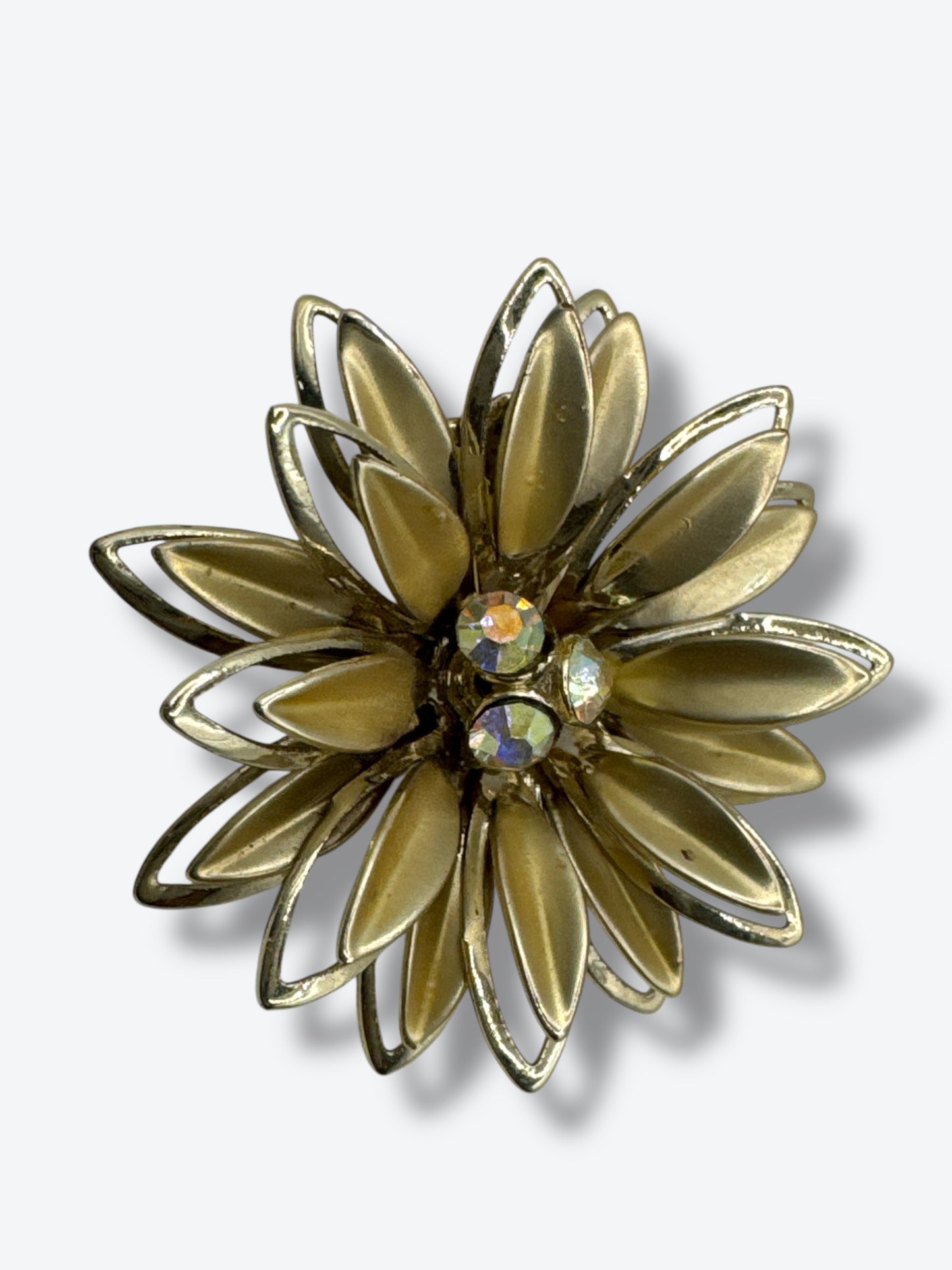 Vintage Floral and Gem Clip Earrings