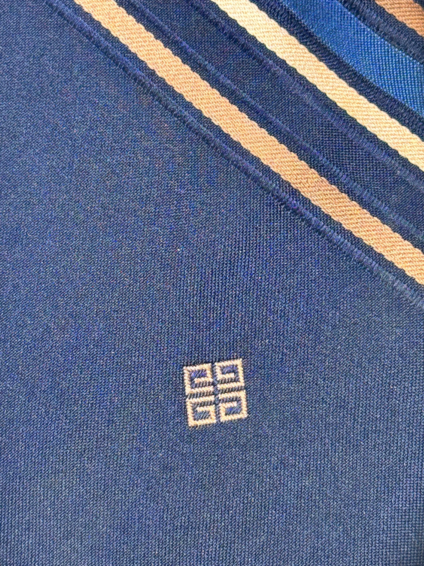 1980s Givenchy Regimental Navy Stripe Tie