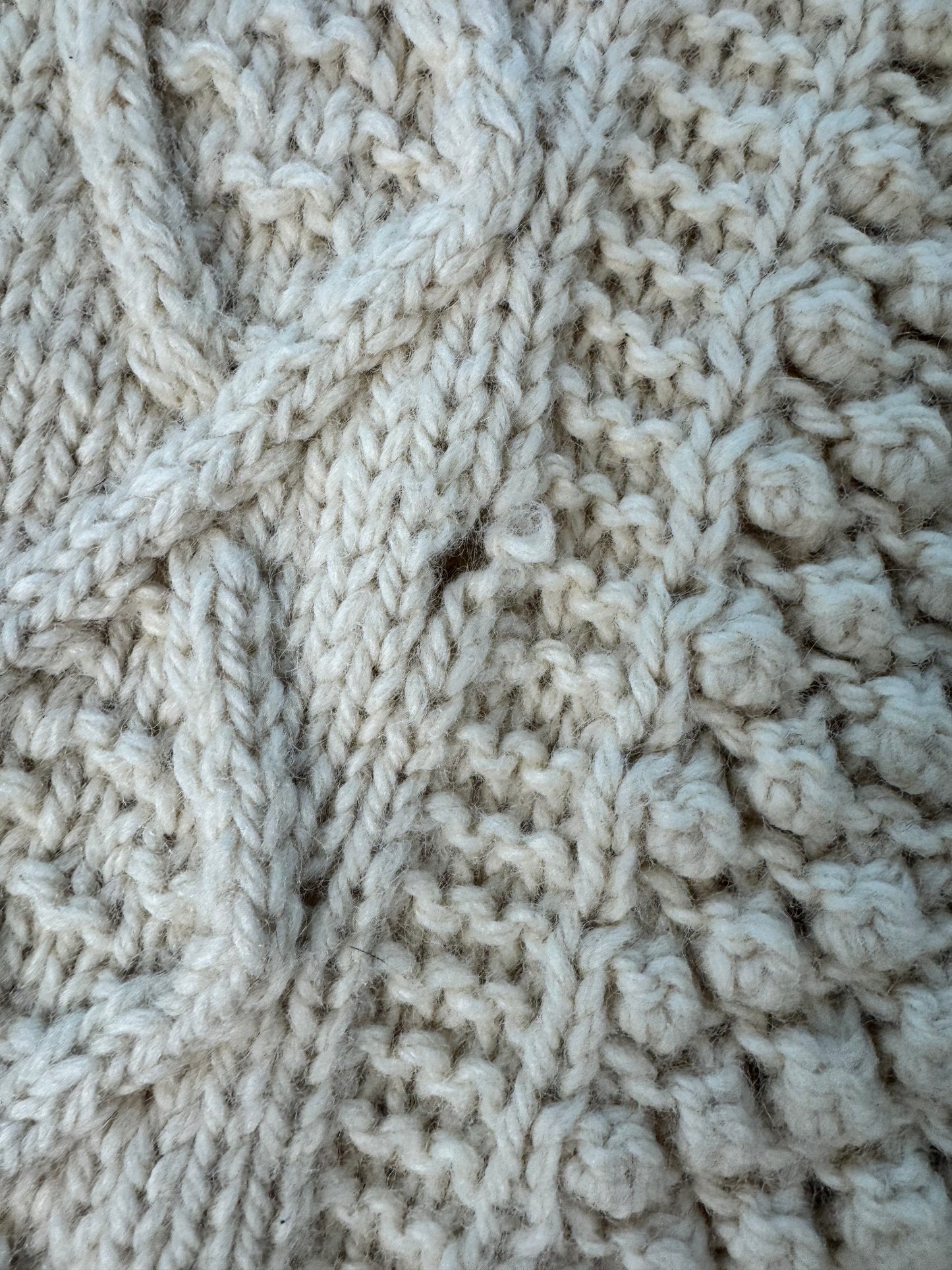 Vintage Aran Creme Woven Sweater