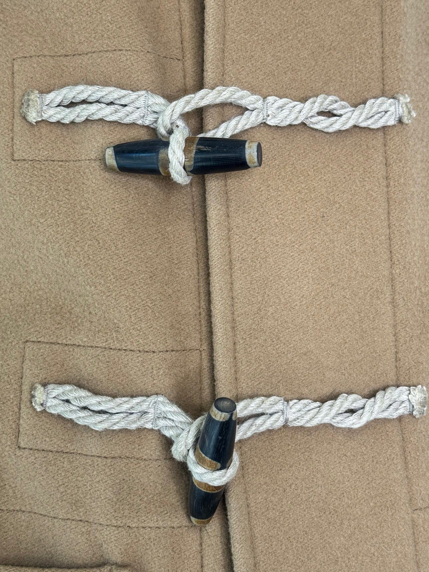 “Line 14” Maison Margiela Wool Duffle Coat – Camel with Rope Toggle Closure