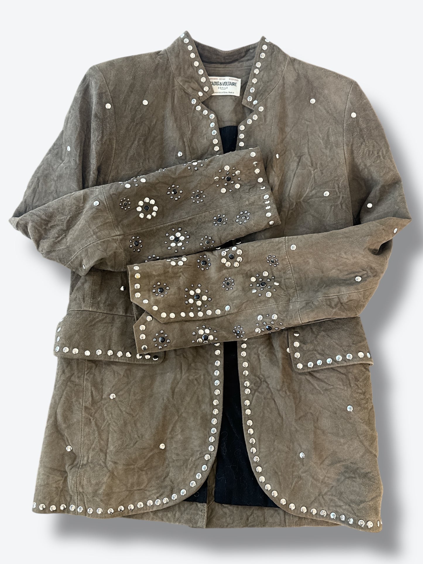 2022 Zadig & Voltaire Défilè Gray Studded Jacket