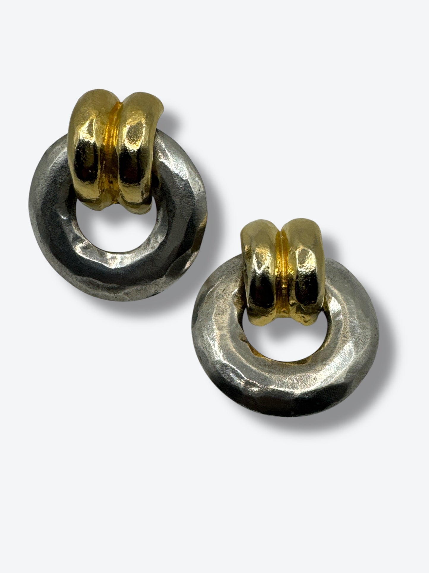1980s Gold and Sliver Hoop Earrings