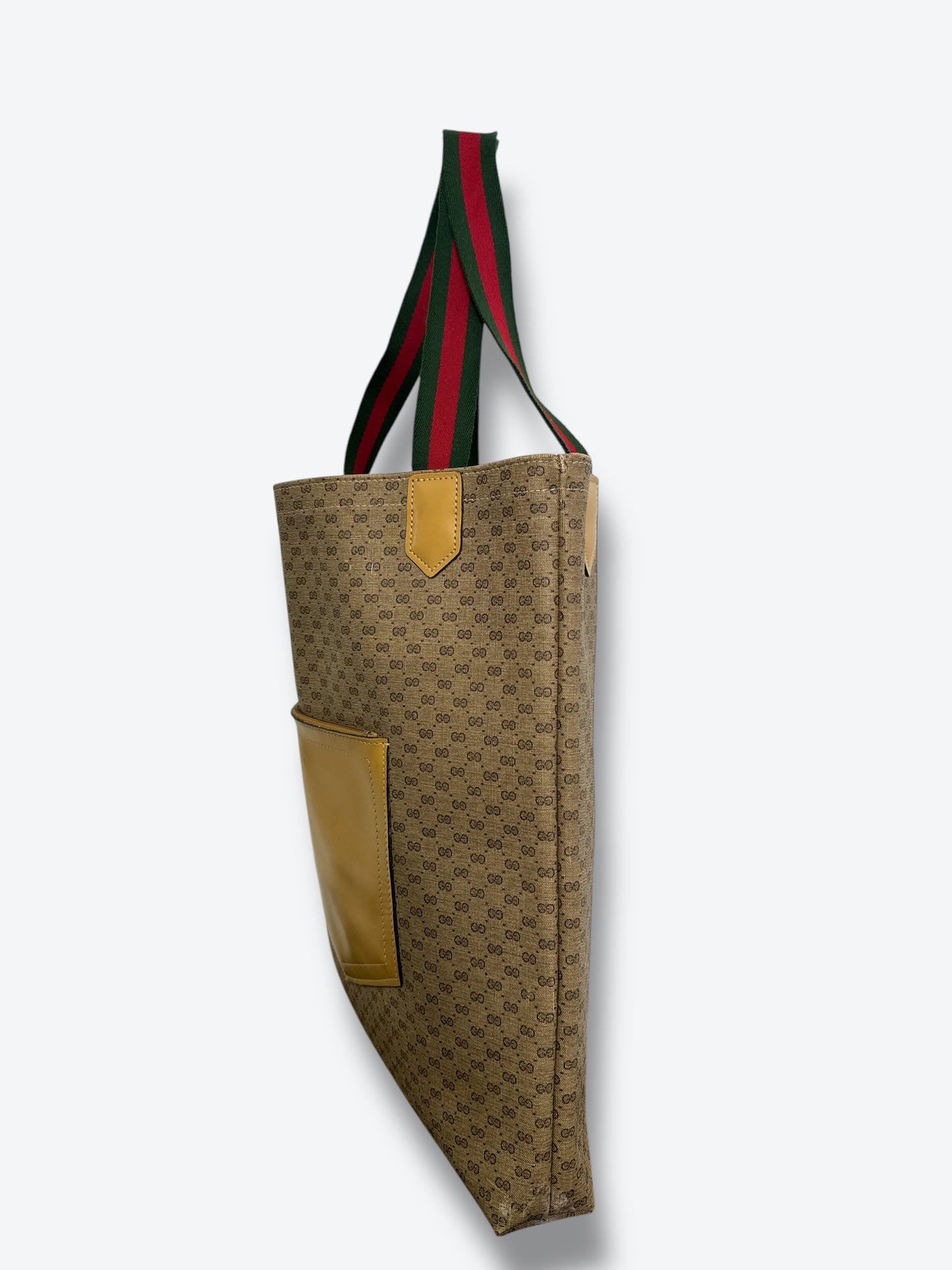1970s Gucci GG Monogram Tote with Web Straps