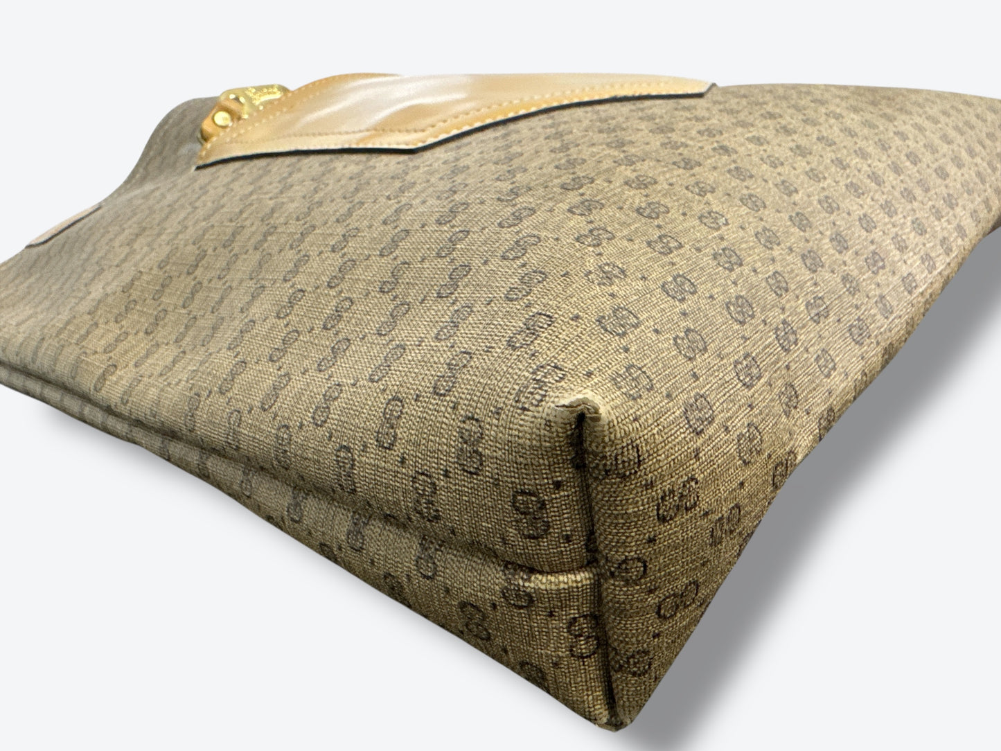 1970s Gucci GG Monogram Tote with Web Straps
