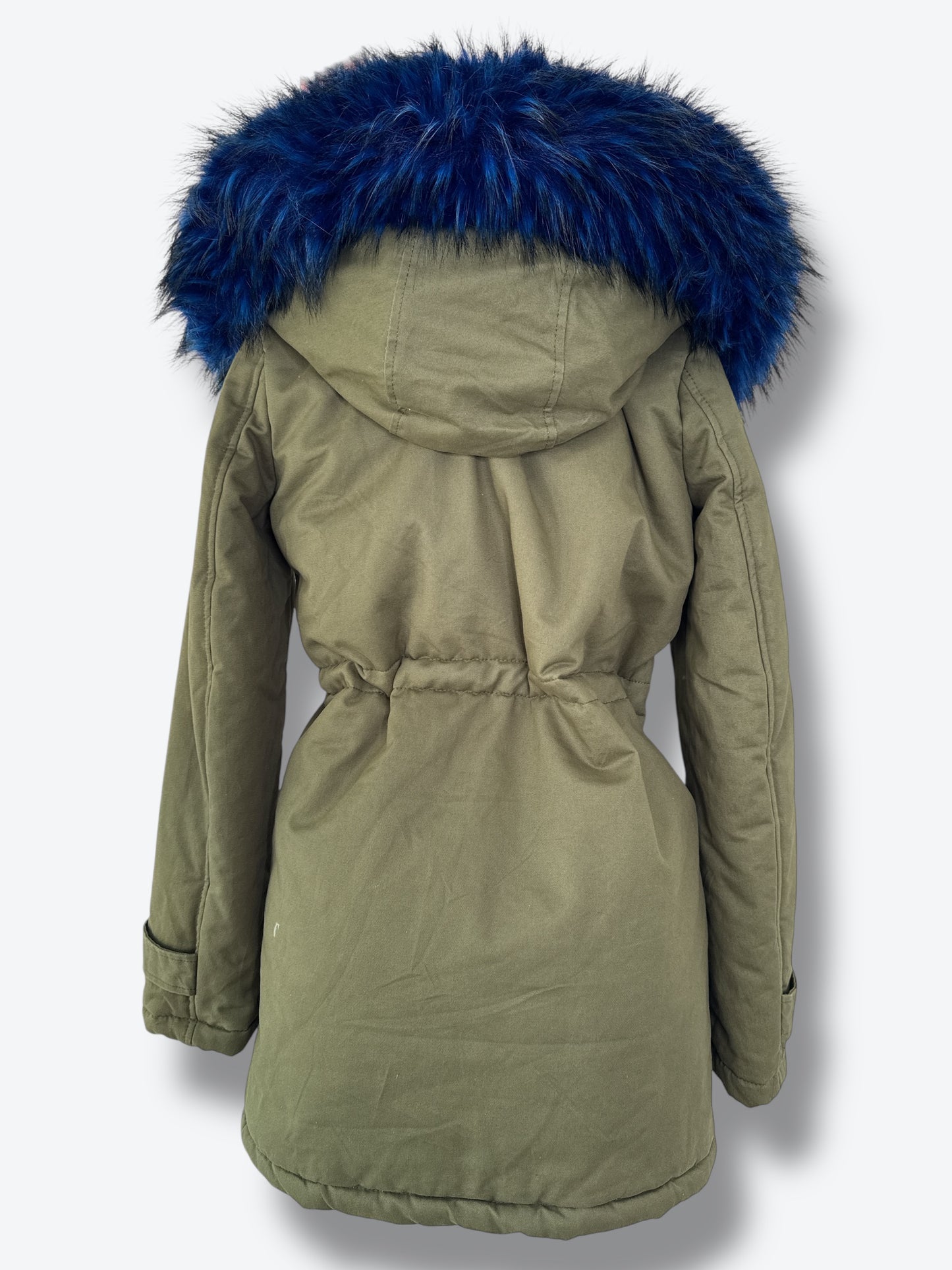 Y2K K.Zell Indigo Faux Fur Cargo Jacket