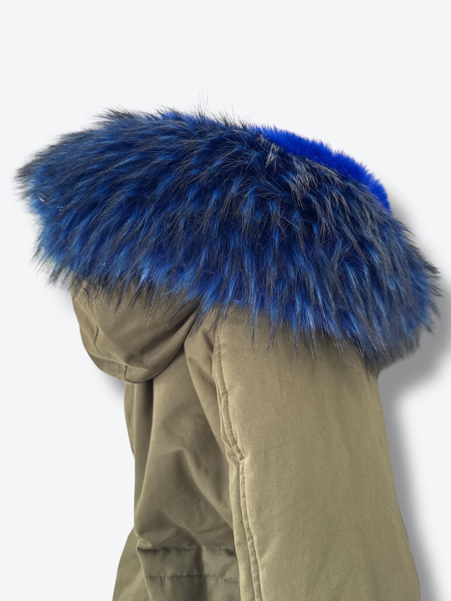 Y2K K.Zell Indigo Faux Fur Cargo Jacket