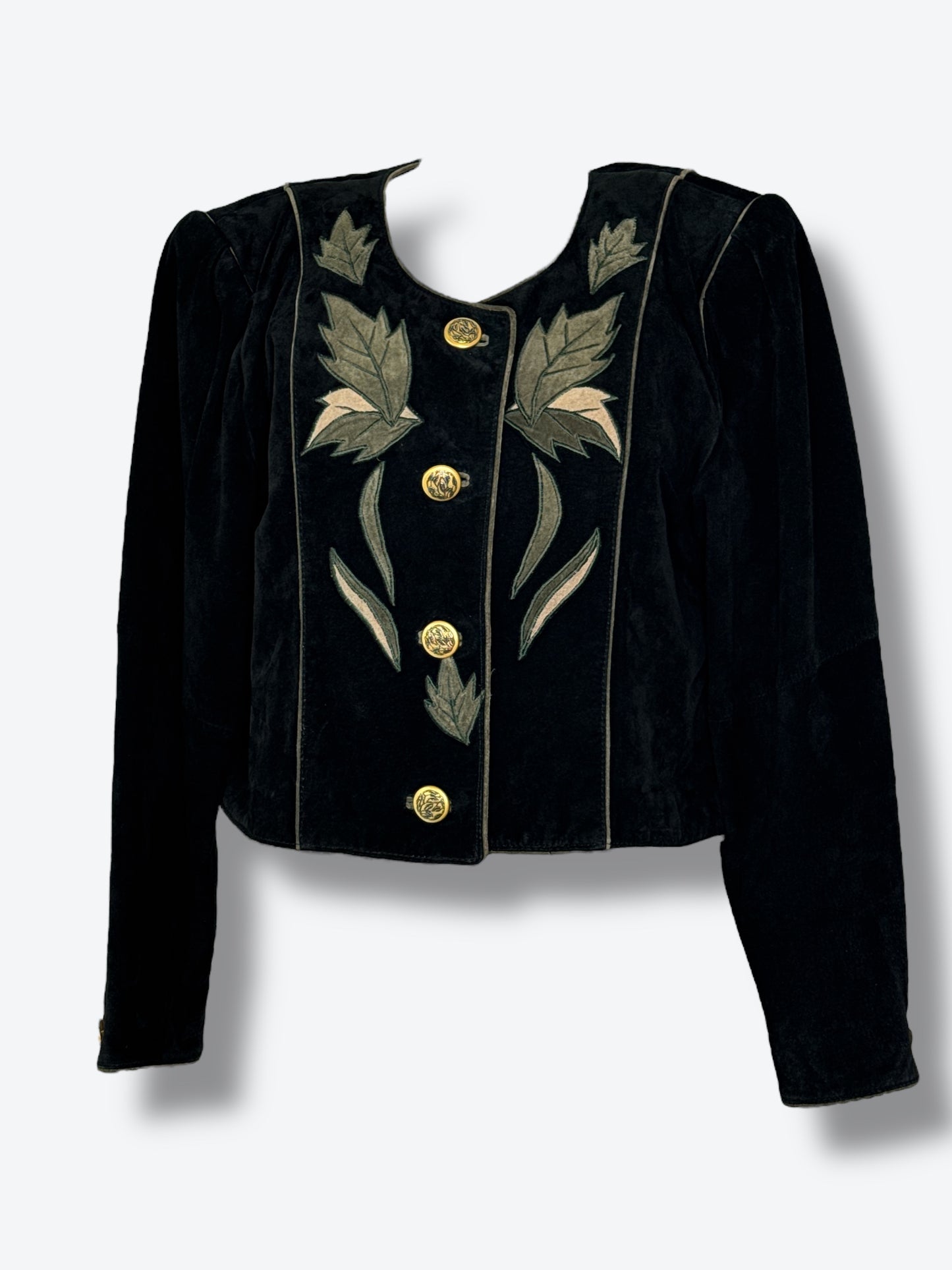 1980s Suede Floral Tyrolean Jacket