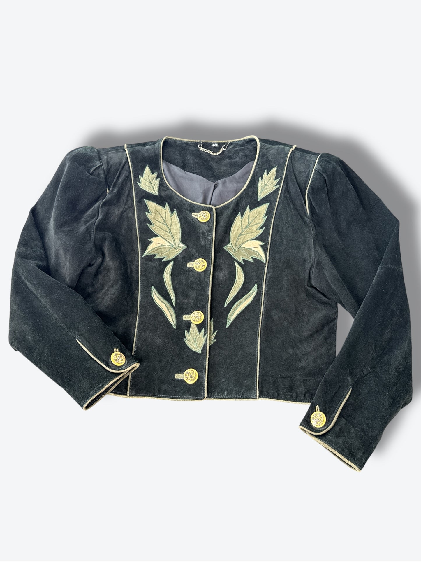 1980s Suede Floral Tyrolean Jacket