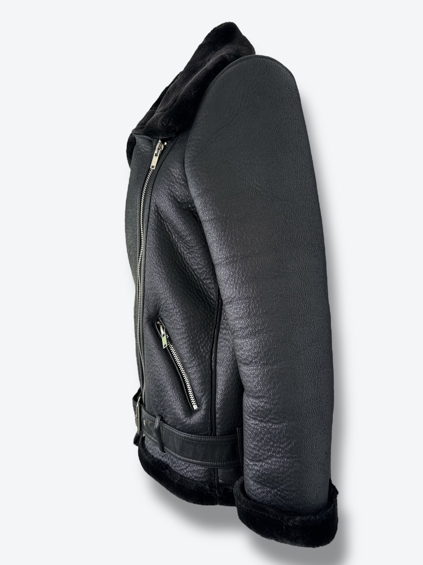 Y2K Zara Faux Shearling Moto Jacket