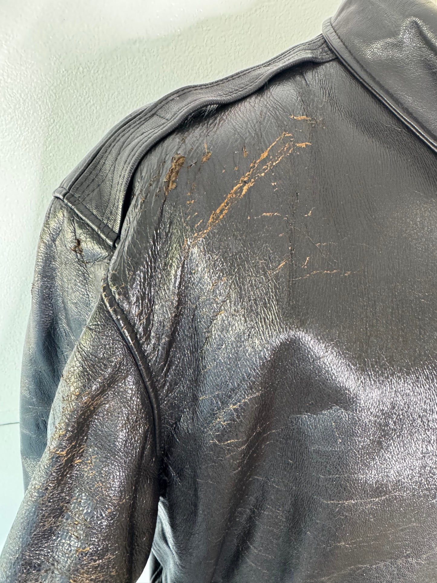1980s L.L. Bean Thrashed Leather Bomber
