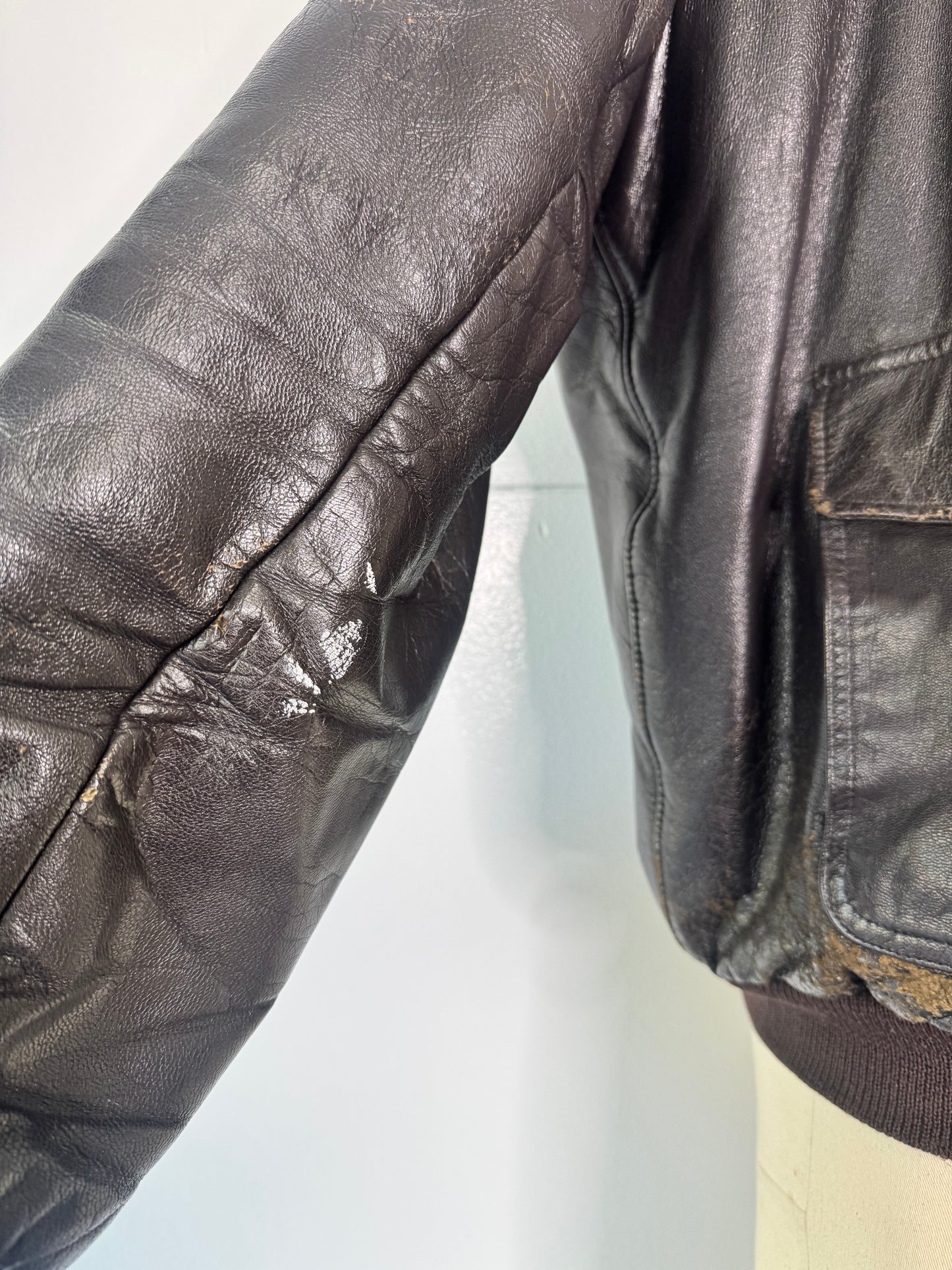 1980s L.L. Bean Thrashed Leather Bomber