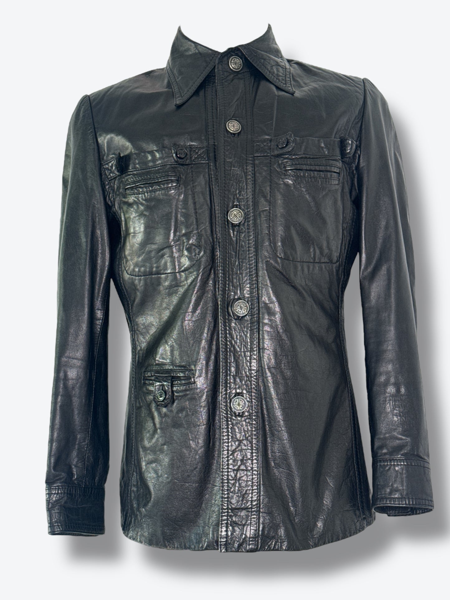 Members Only Leather Shirt Jacket