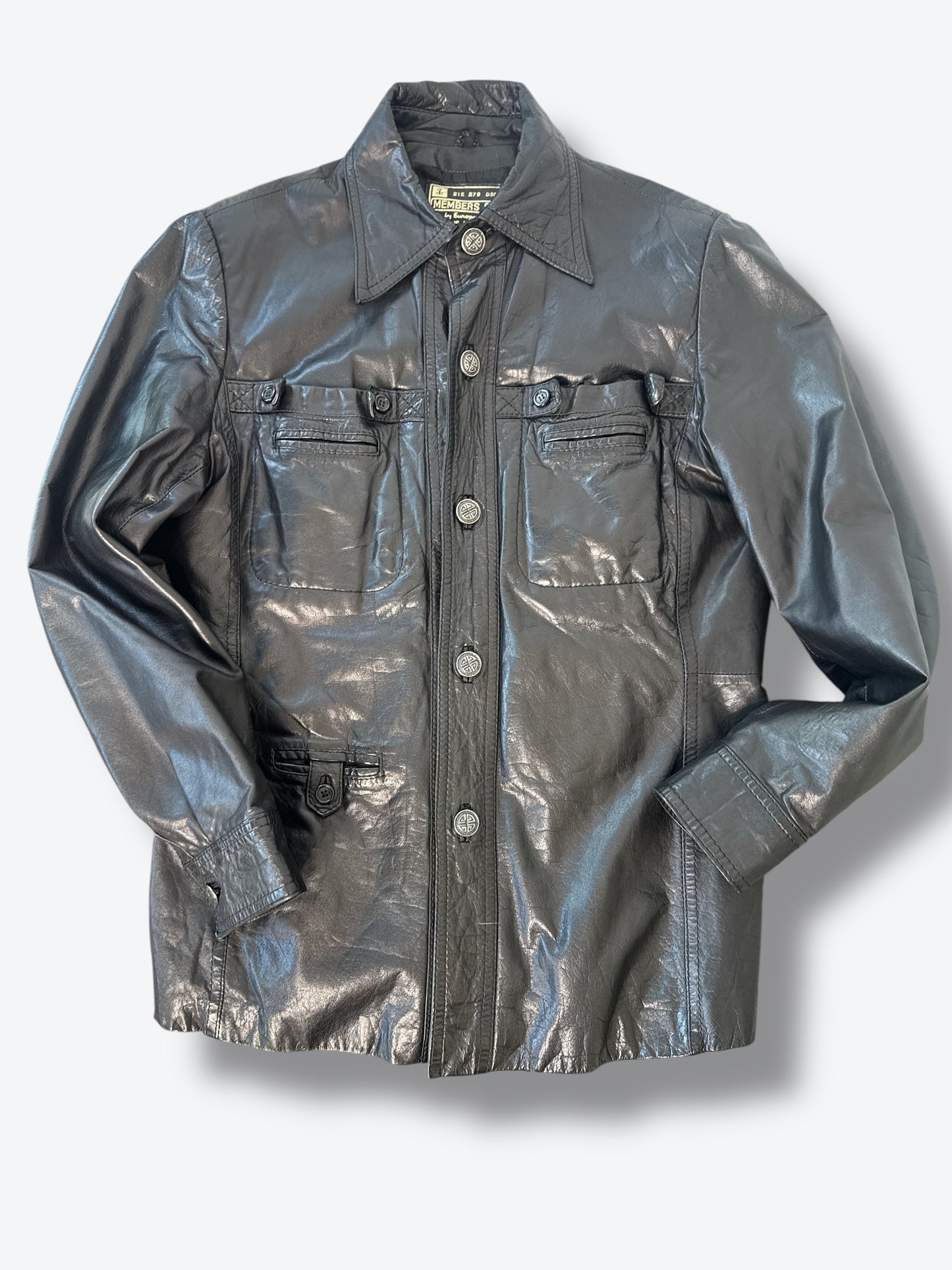 Members Only Leather Shirt Jacket