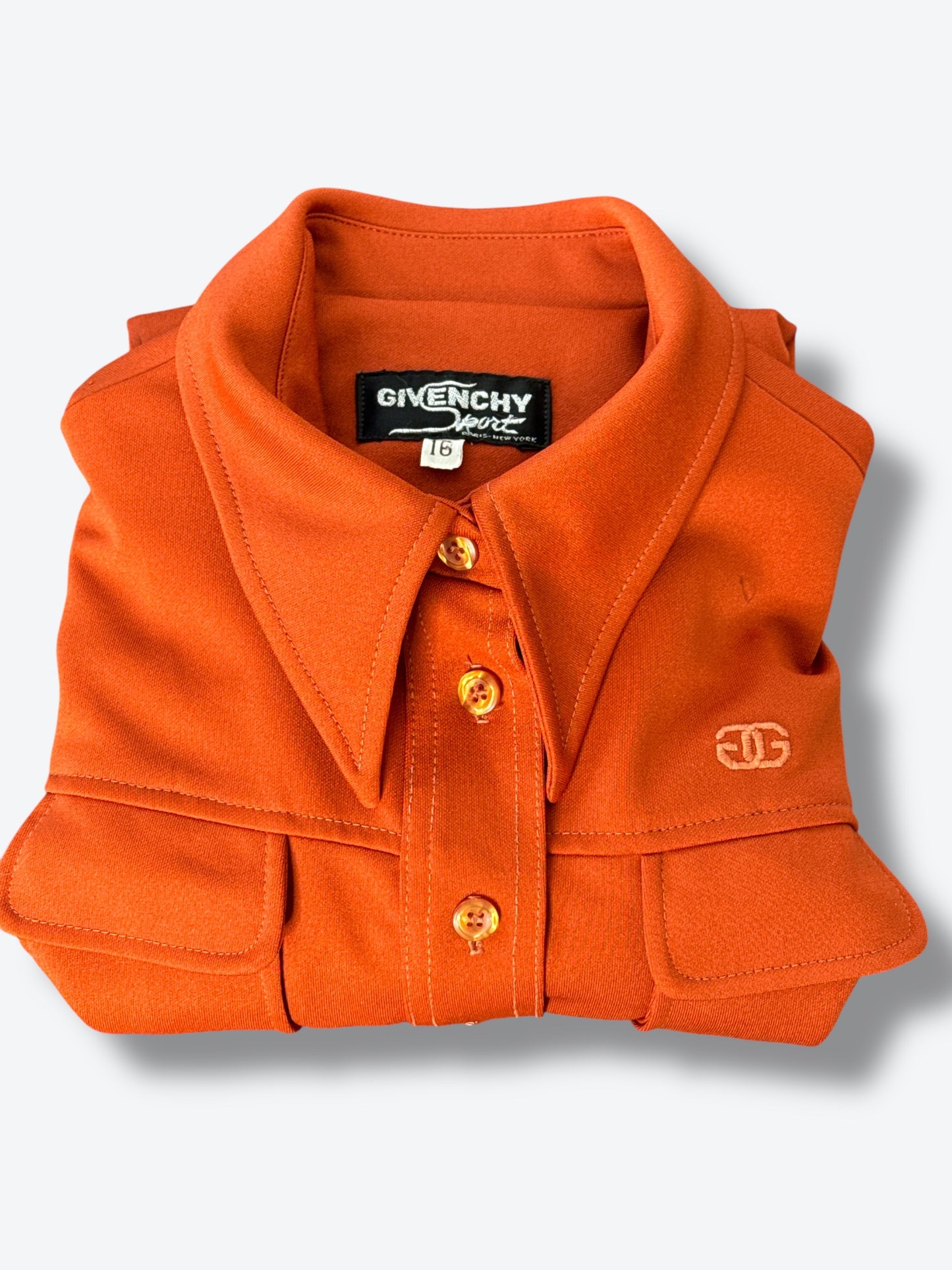 1970s Givenchy Sport Burnt Orange Blouse
