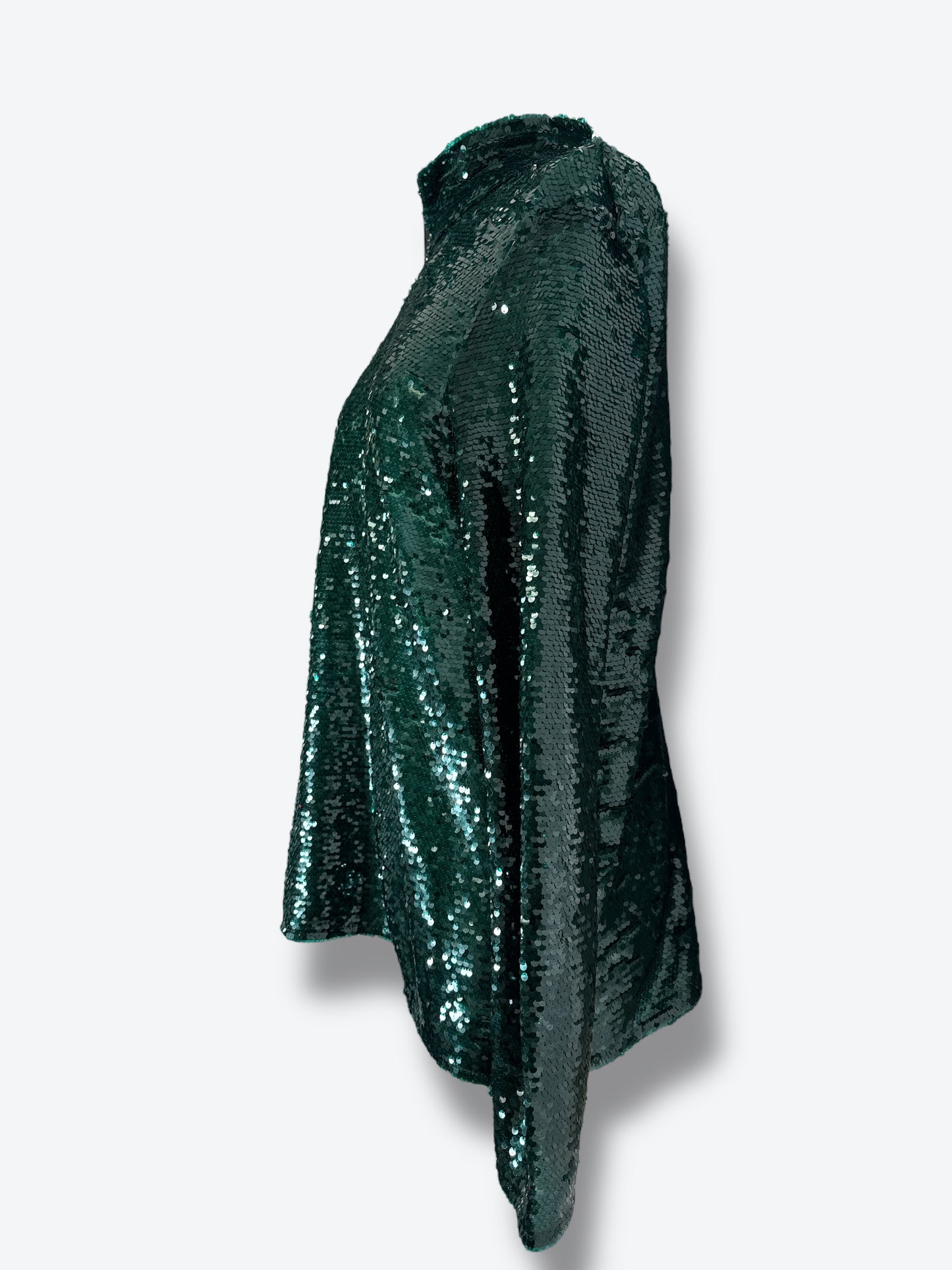 Zara Hunter Green Sequin Oversized Top