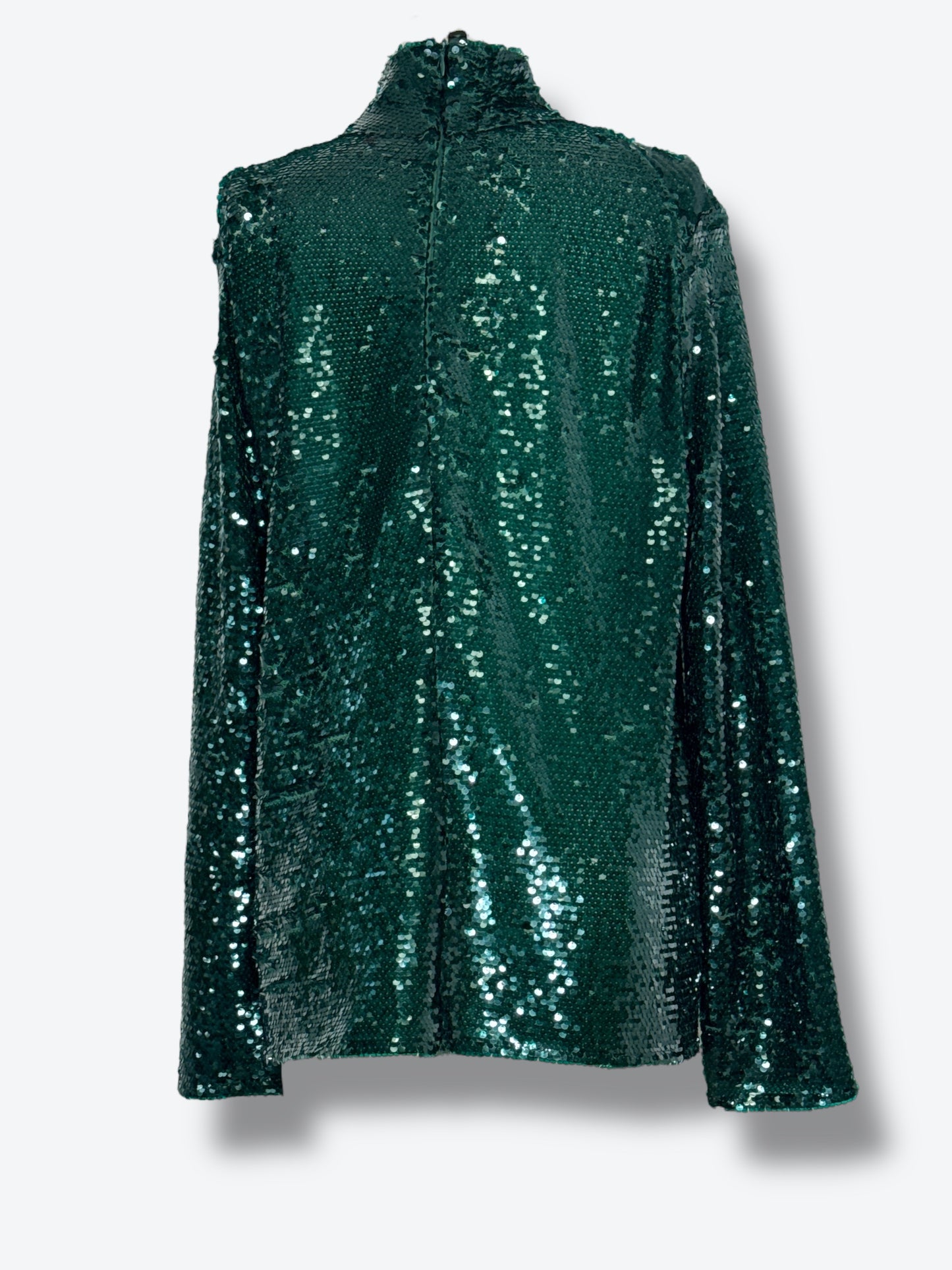 Zara Hunter Green Sequin Oversized Top