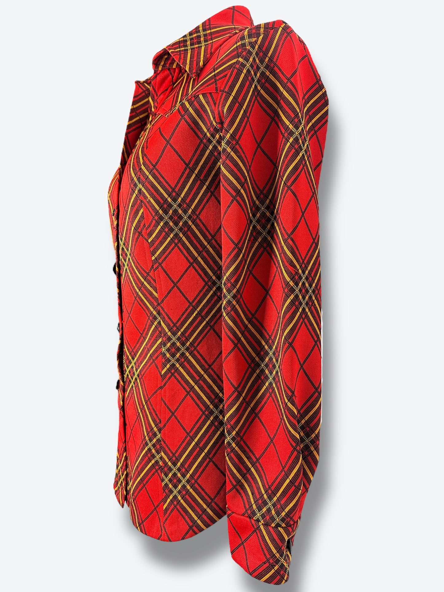 1970s Plaid Button Up Top