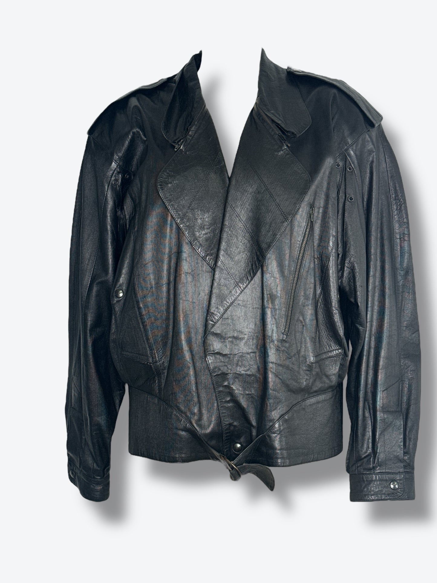 1970s Mario Valentino Leather Moto Jacket