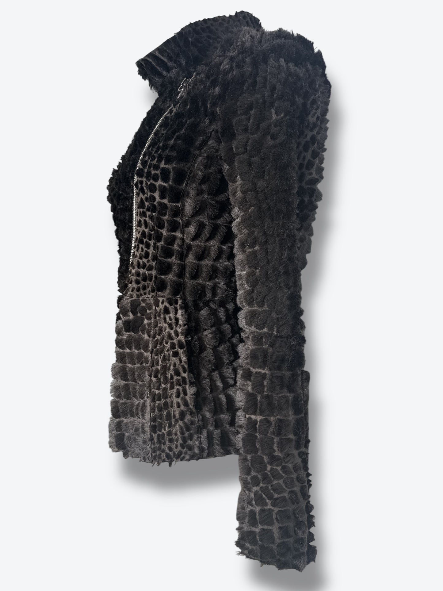 1980s Emporio Armani Embossed Cowhide Leather Moto Jack