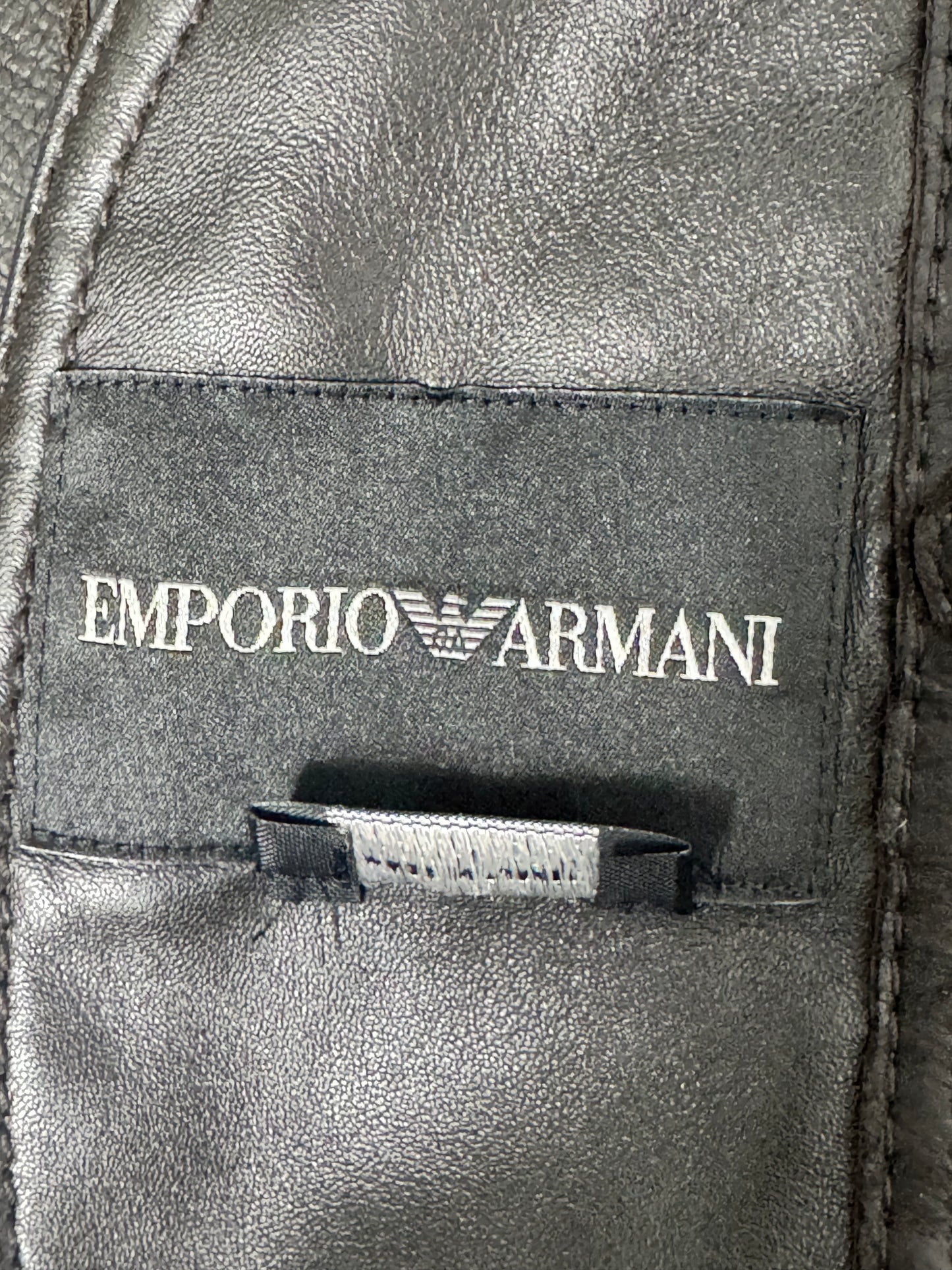 1980s Emporio Armani Embossed Cowhide Leather Moto Jack