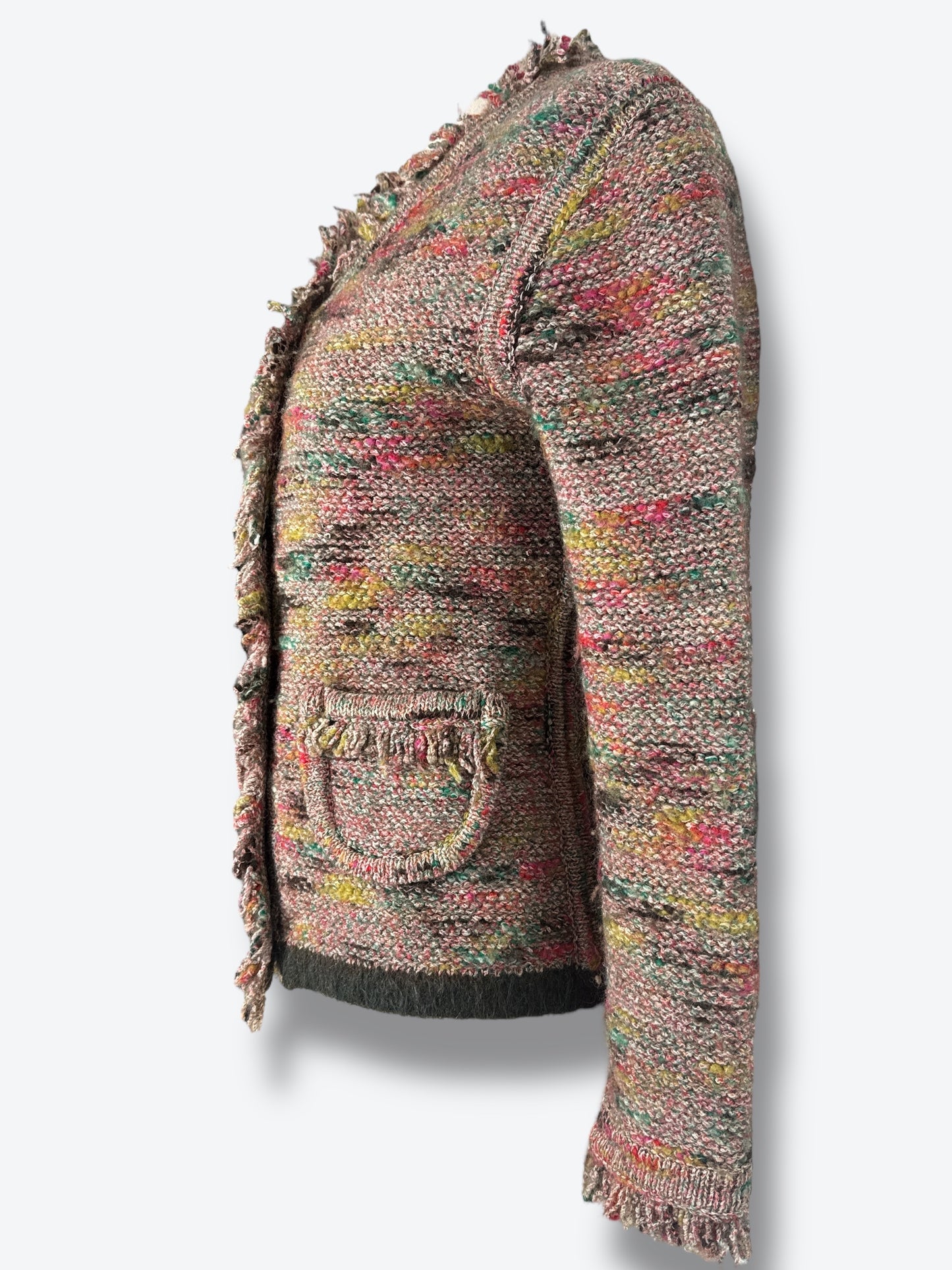 1999 Fall/Winter Chanel Multicolor Bouclé Knit Jacket — (Identification Collection)