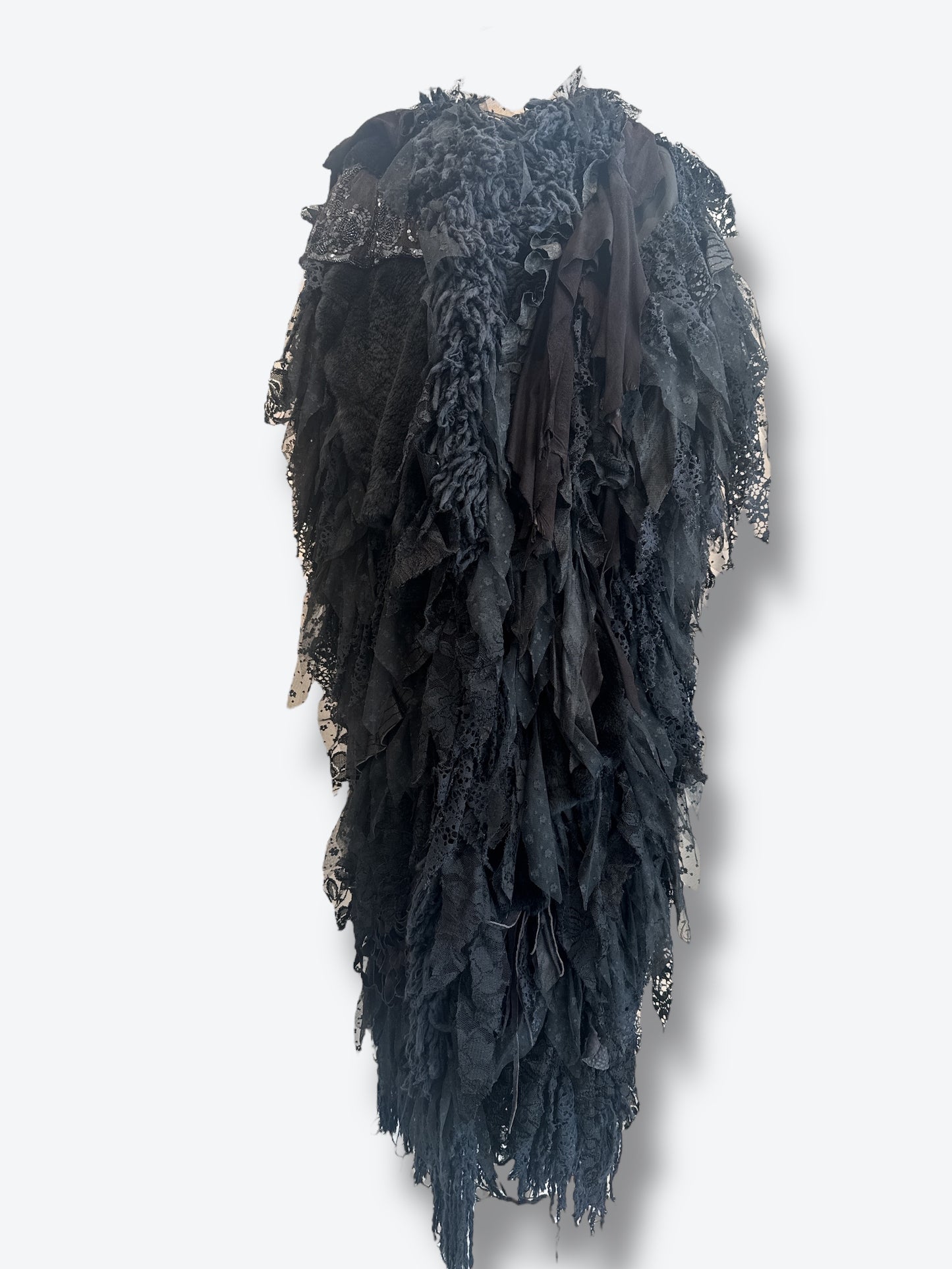 1980s Mixed Media Leather Long Vest