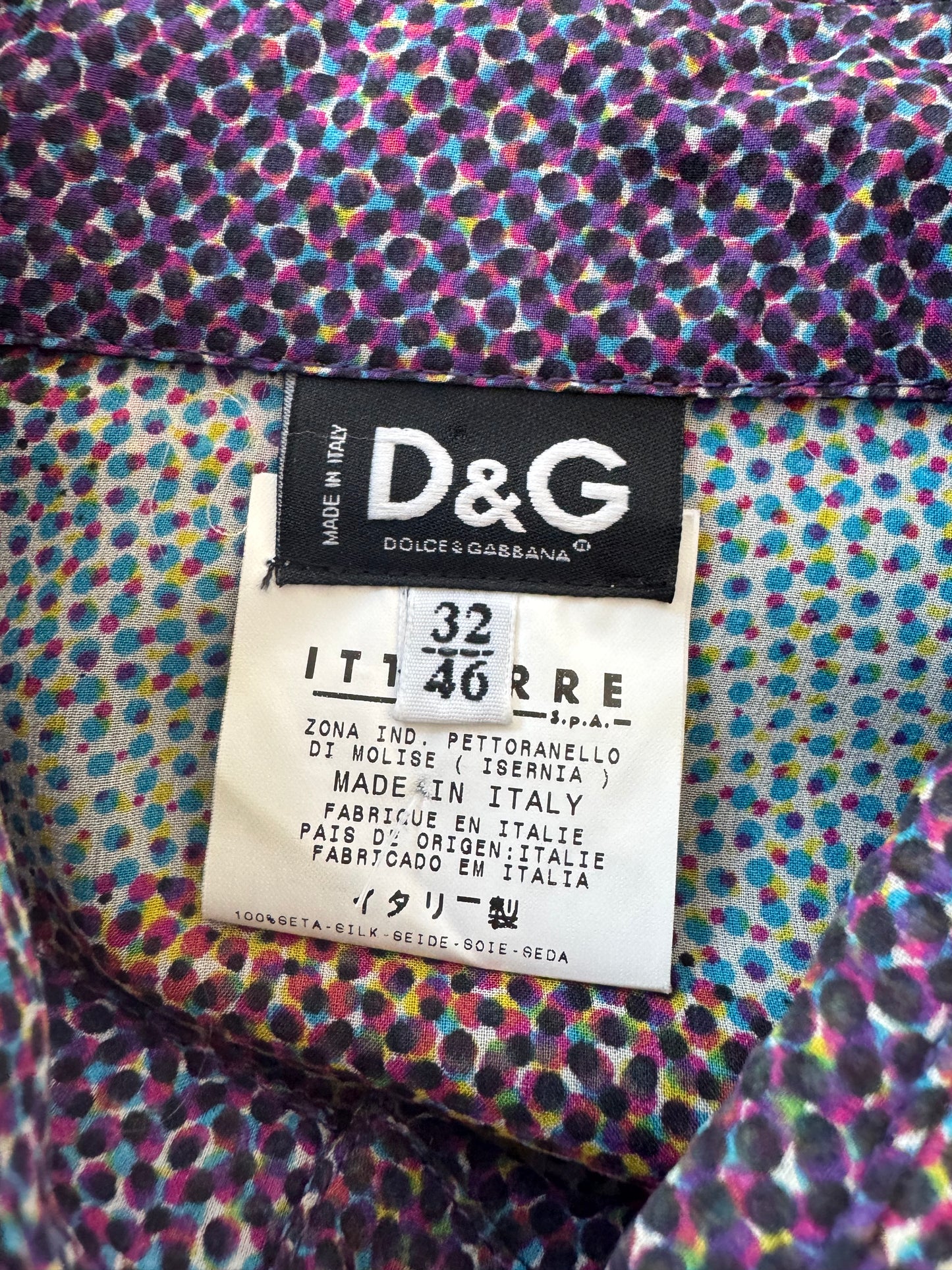 1990s Dolce and Gabbana Botticelli’s The Birth of Venus Silk Blouse