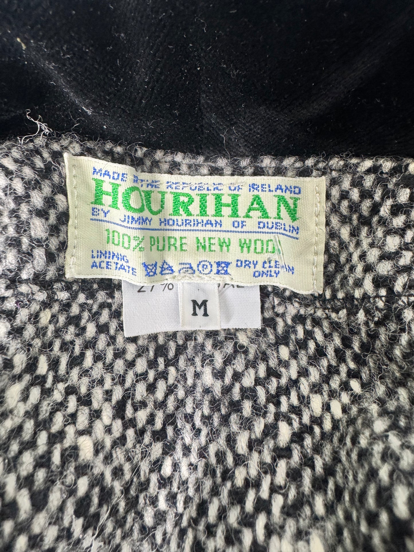 Vintage 1970s Hourihan of Dublin Wool Cloak with Velvet Hood/Collar