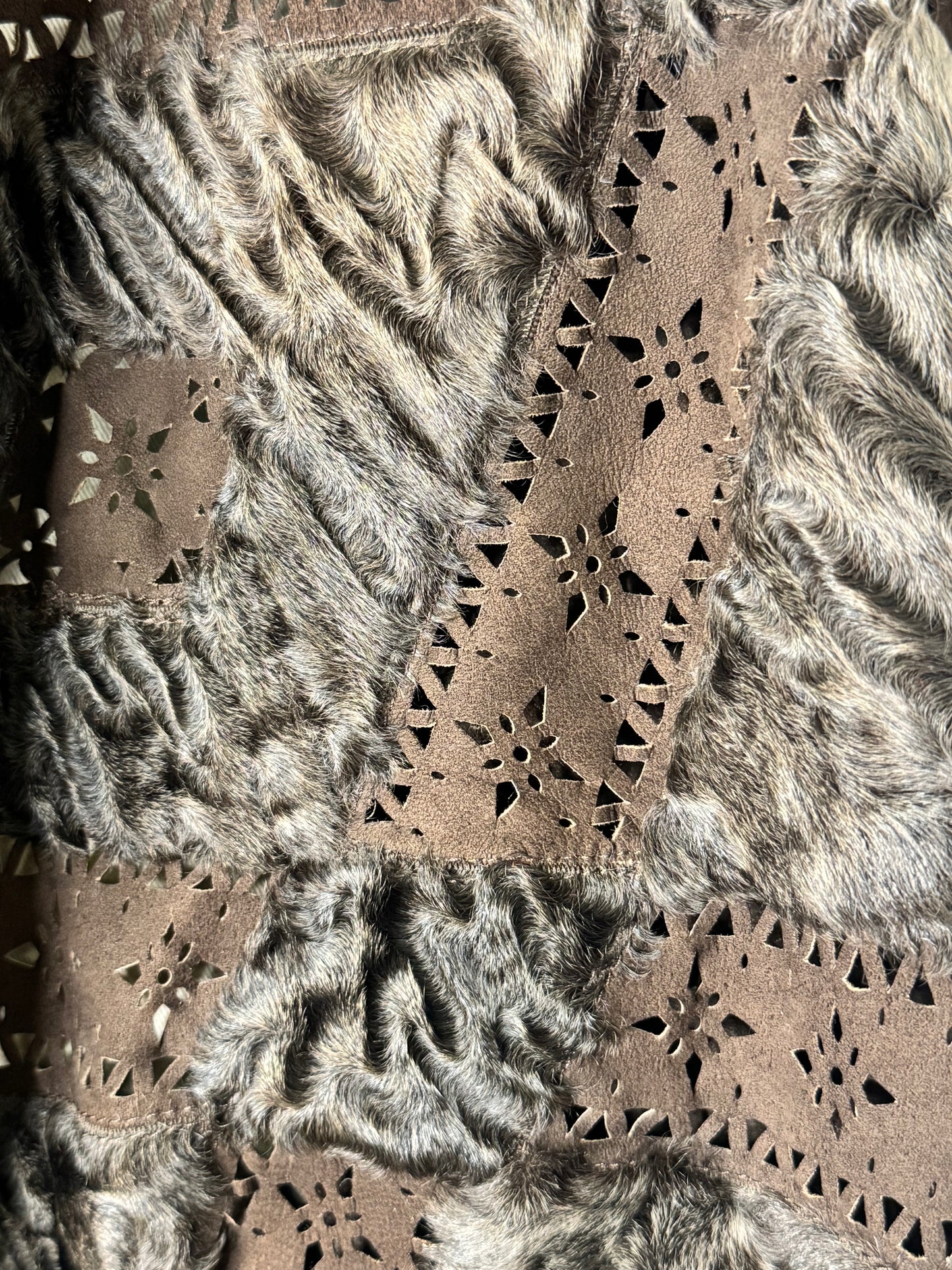 Vintage Shearling and Suede Cape