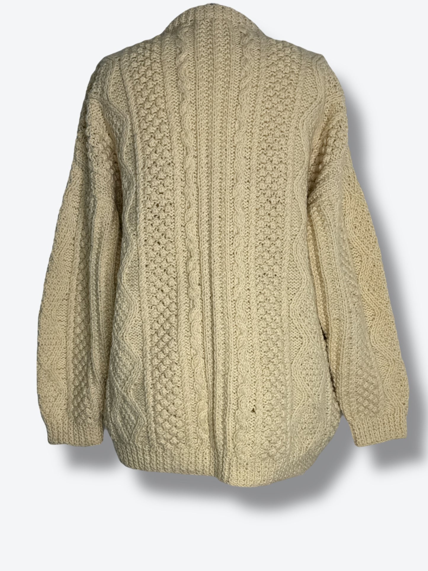 Unisex Irish Aran Creme Cardigan