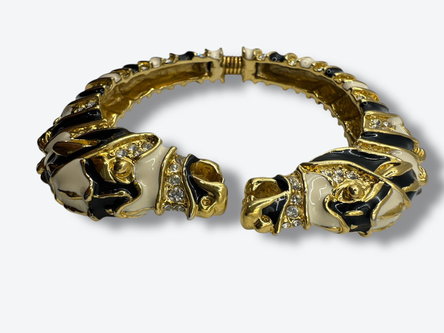 1980s Kenneth J Lane Zebra Rhinestone Cuff