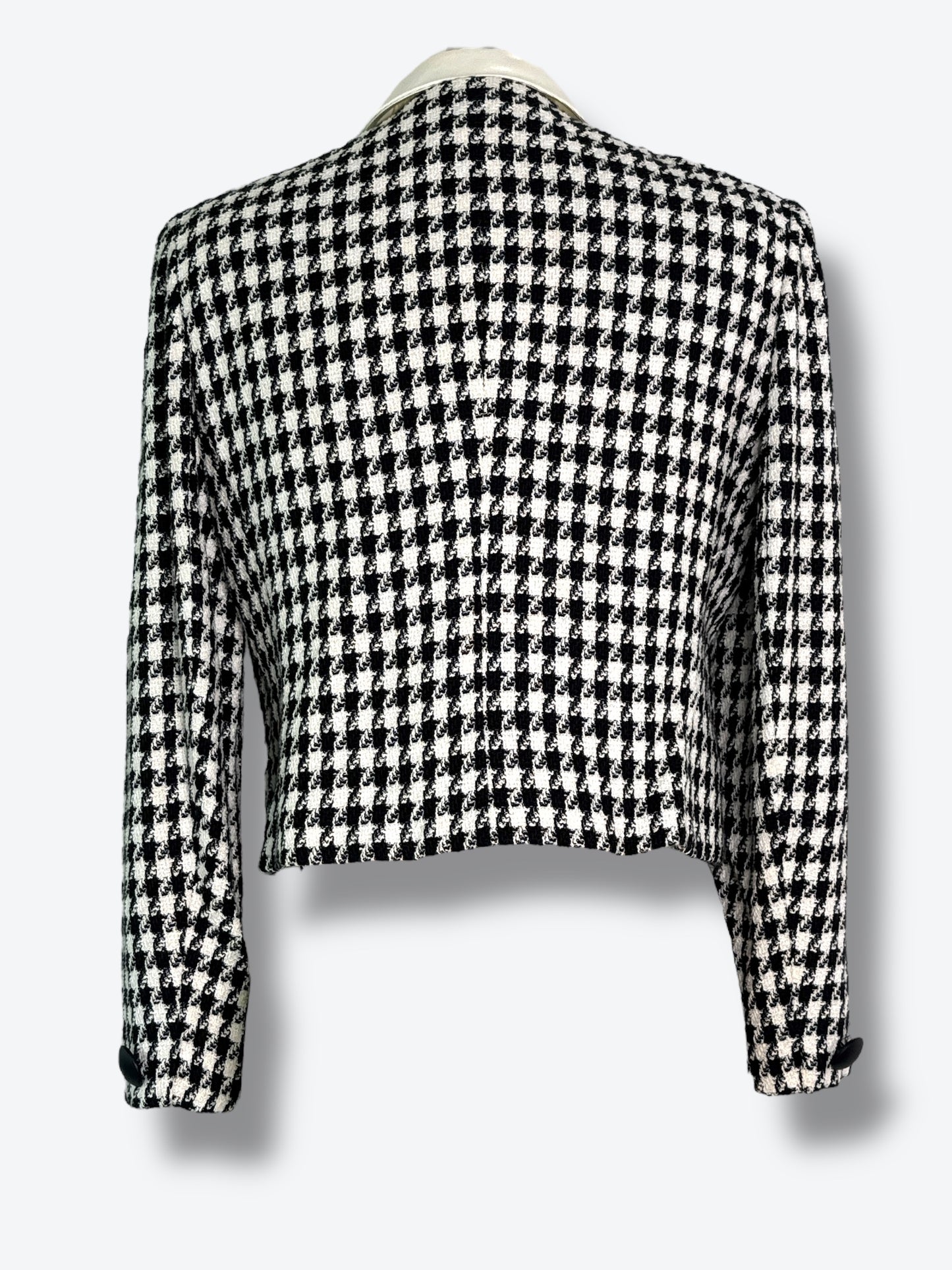 1980s Christian Dior Houndstooth Cropped Blazer