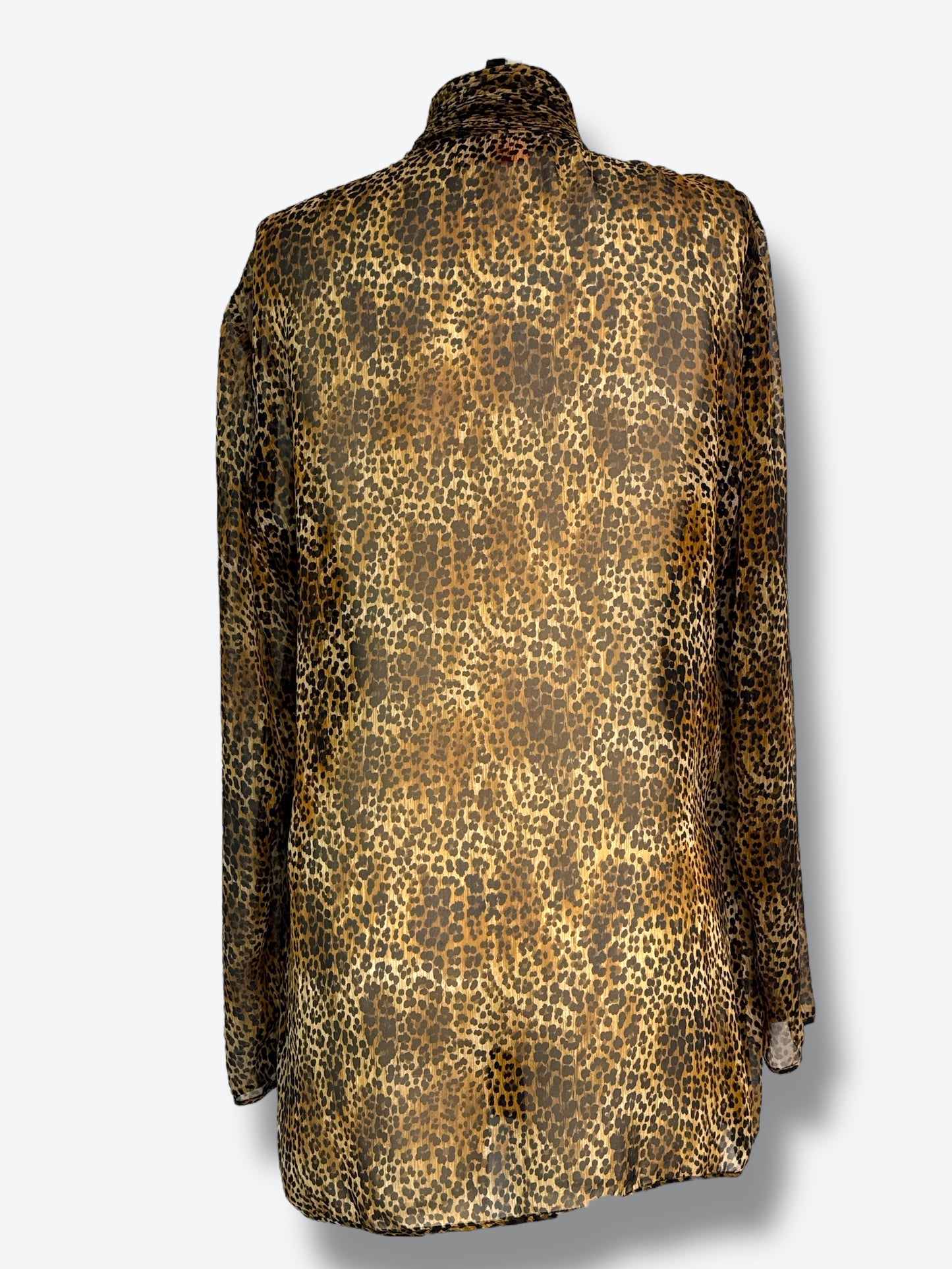 Vintage Emanuel Ungaro Parallèle Leopard Print Sheer Blouse – 1980s/90s Glamour