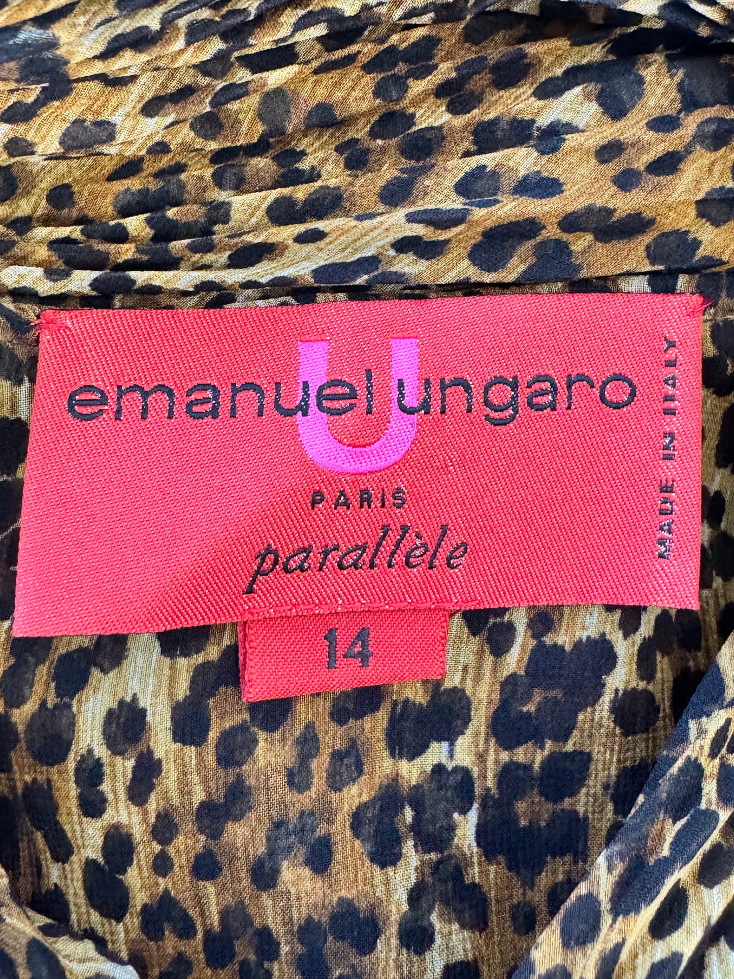 Vintage Emanuel Ungaro Parallèle Leopard Print Sheer Blouse – 1980s/90s Glamour