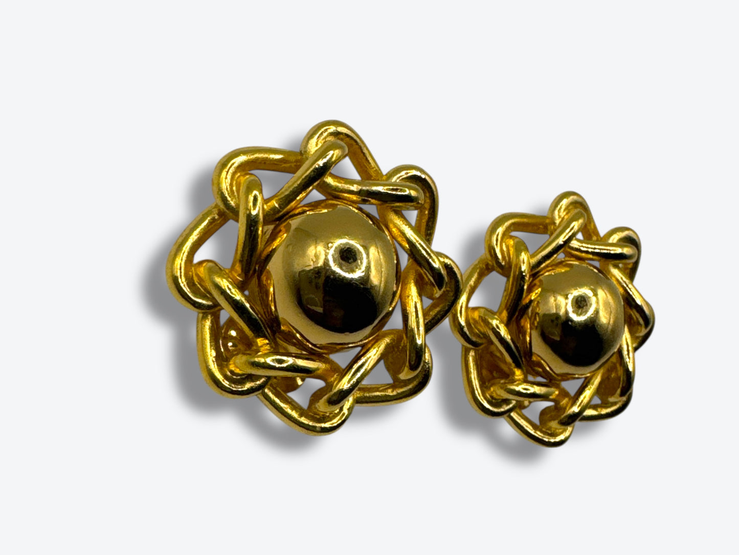 1990s Christian Dior Gold Knot Statement Earrings