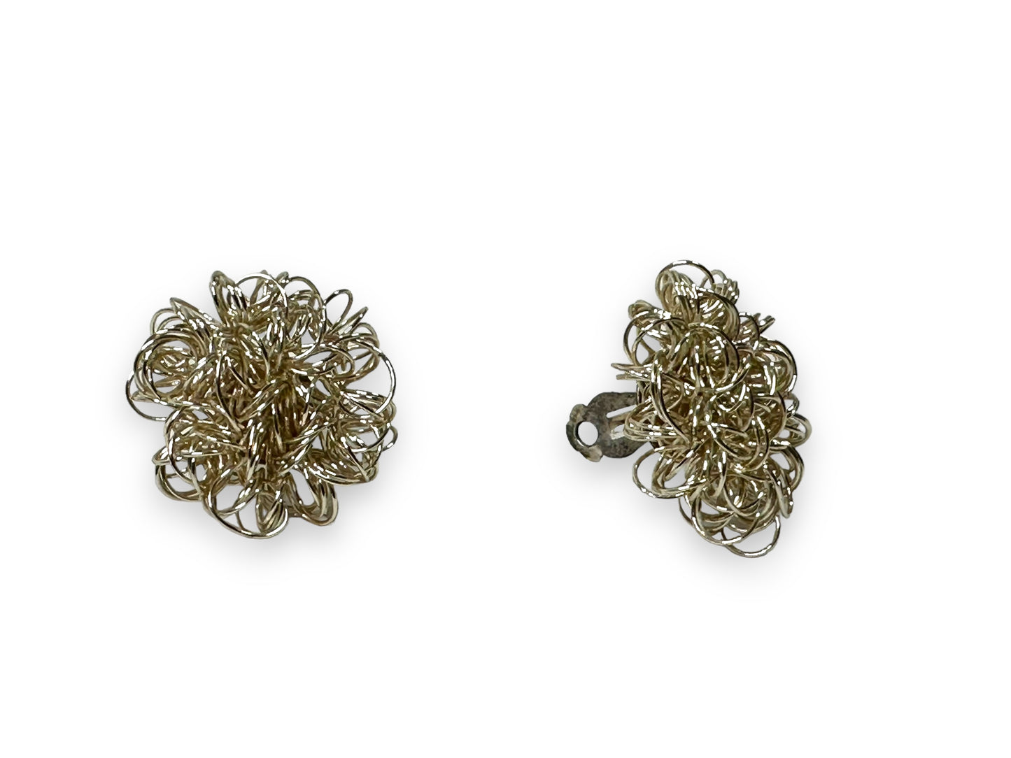 Vintage Unsigned Floral Wire Earrings