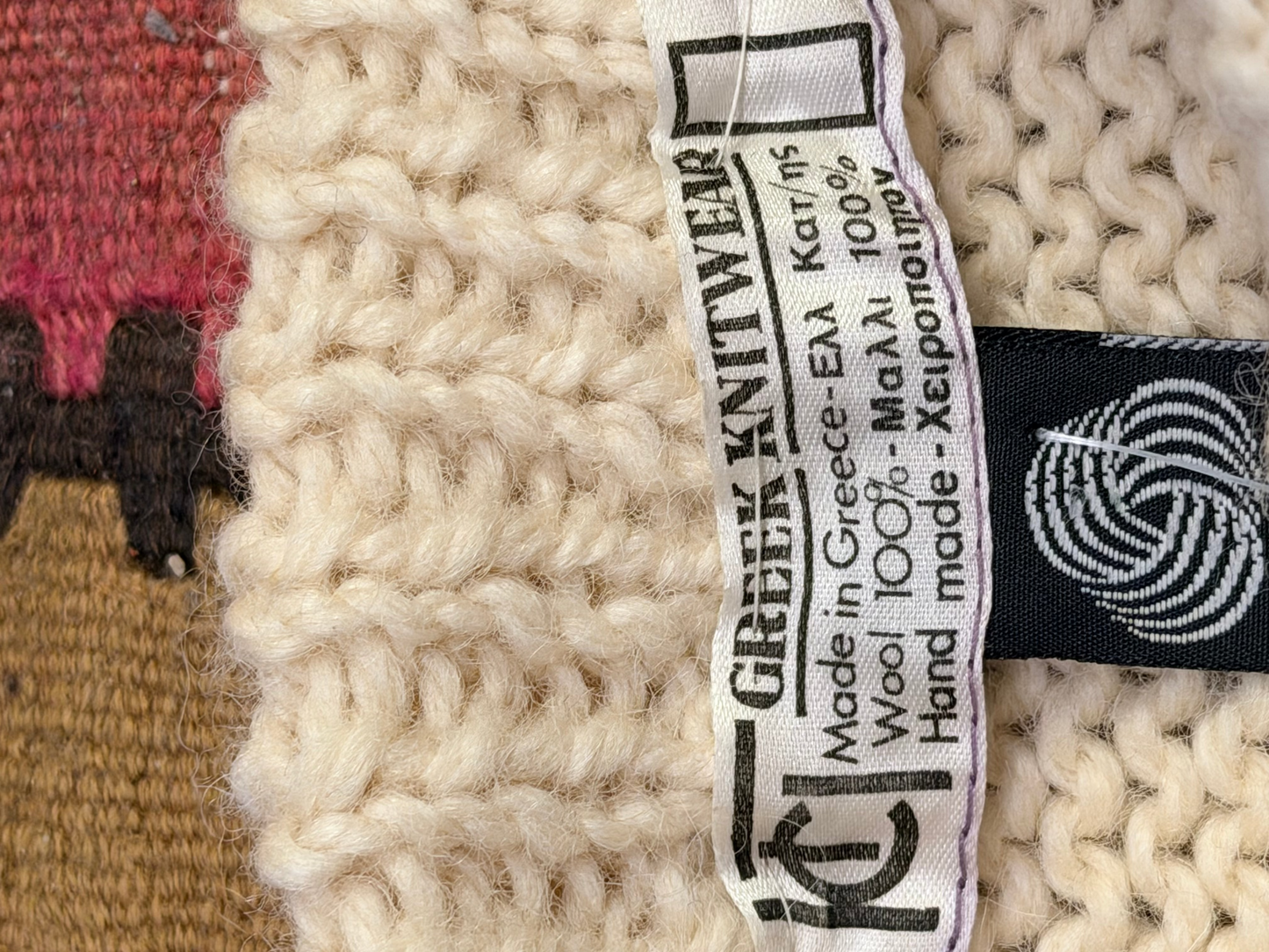 1960s Greek Knitwear Argyle Wool Sweater