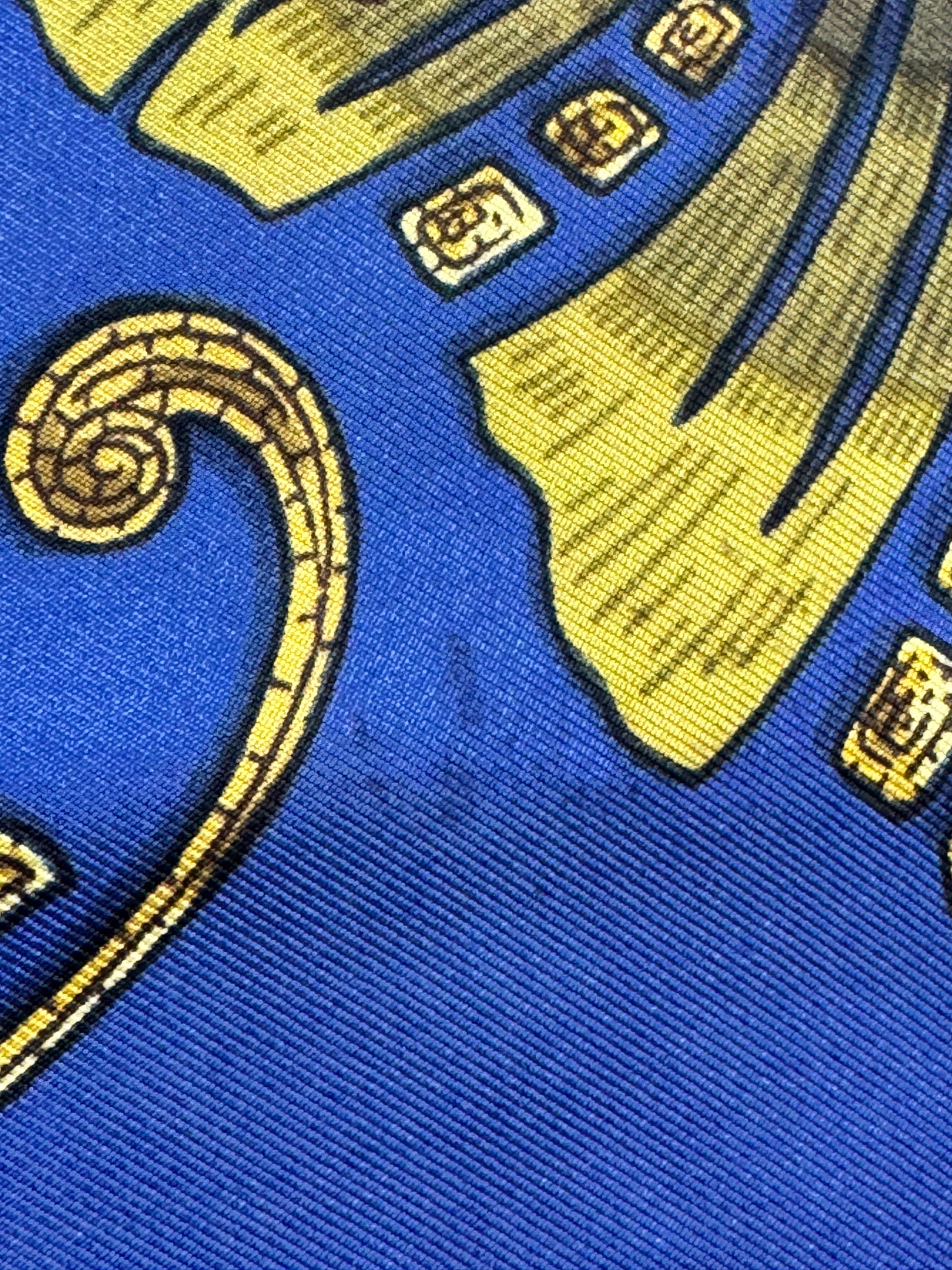 1970s 35” x 35” Hermès Paris Vintage Silk Scarf “Cheval Turc” – Red/Blue/Gold