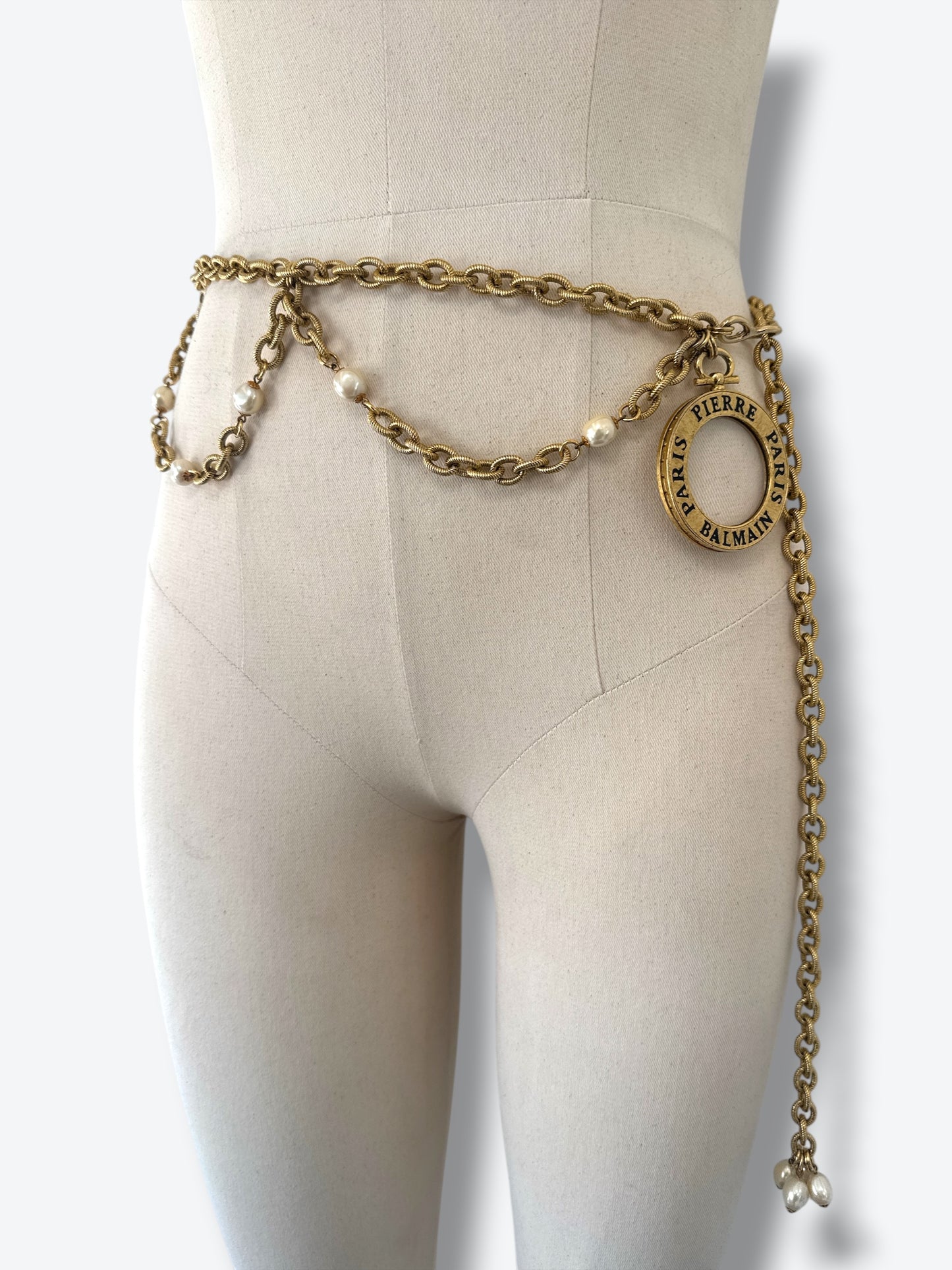 Vintage Pierre Balmain Paris Logo Pendant Chain Necklace