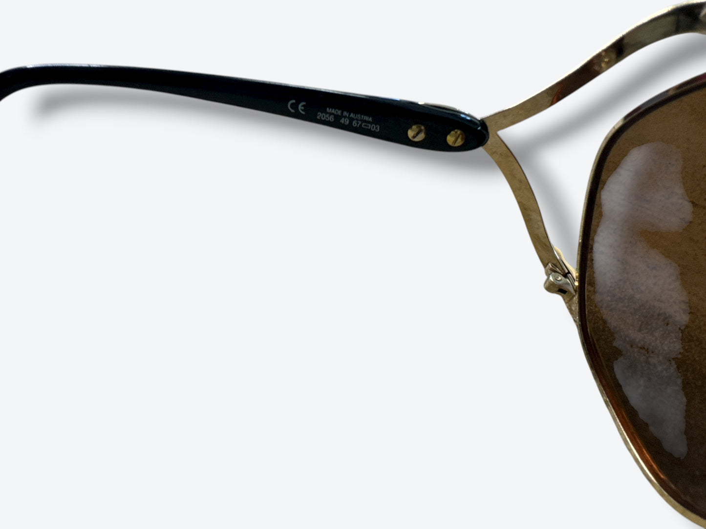1970s Dior Gold Cat Eye Oversized Sunglasses with Brown Lenses