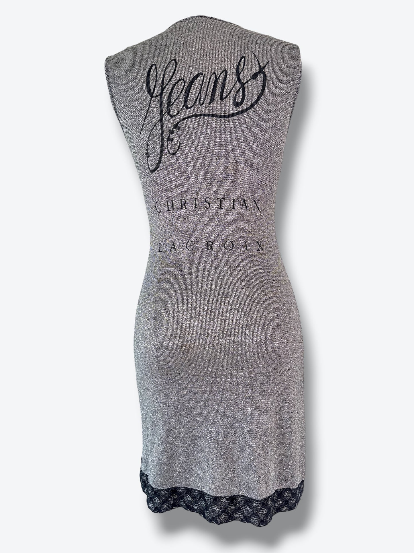 2000 Christian Lacroix Jeans Metallic Knit Bodycon Dress – Made in Italy