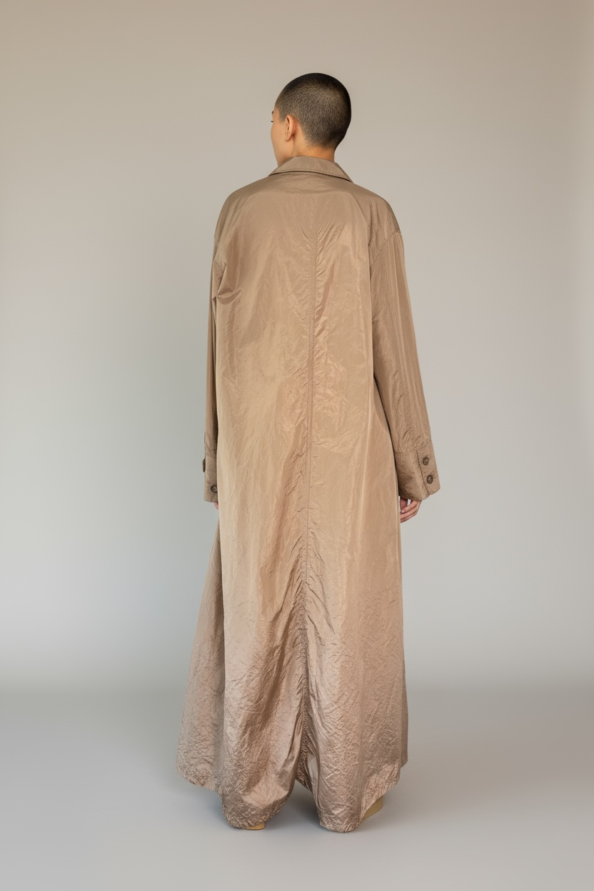 2000 Bottega Veneta Bronze-Taupe Satin Shirt Dress – Made in Italy