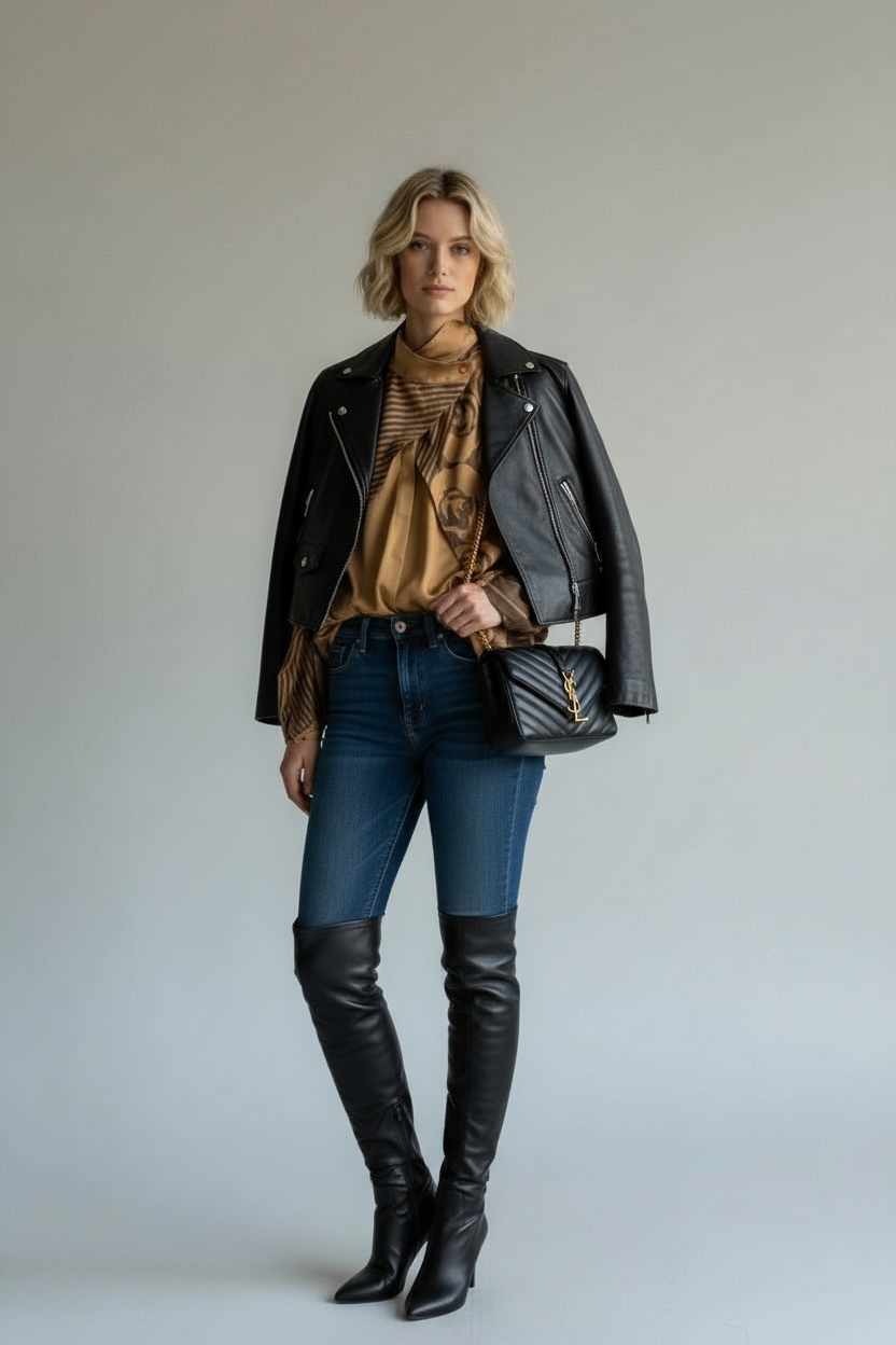 “The Gilded Petal” Asymmetrical Silk Blouse (France)