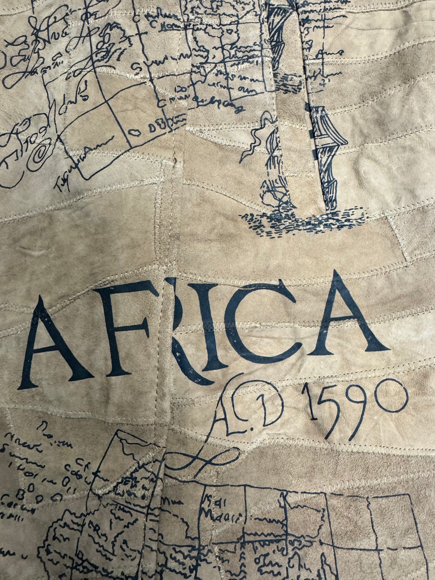 Y2K The African Star Suede Wordsmith Jacket